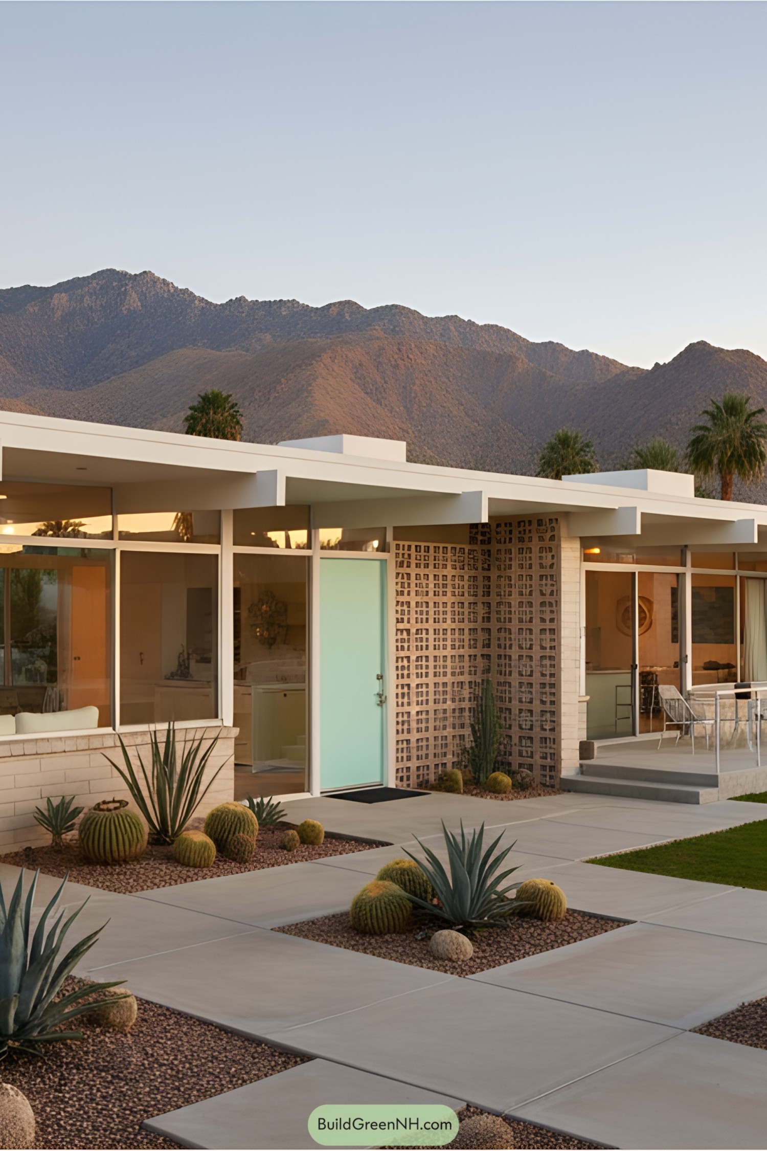 Mid-century modern home with desert landscaping