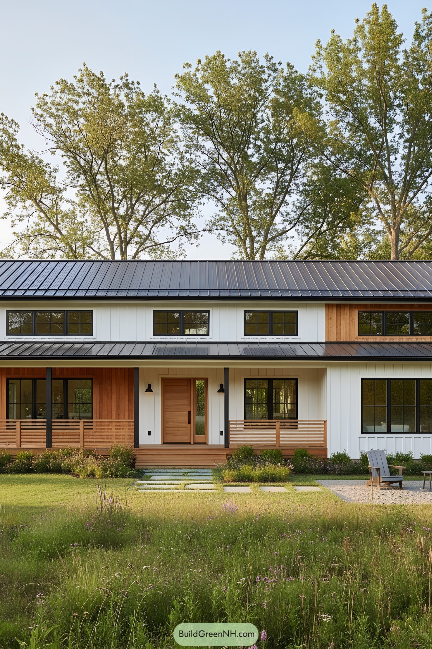 Charming farmhouse with mid-century flair and sleek lines