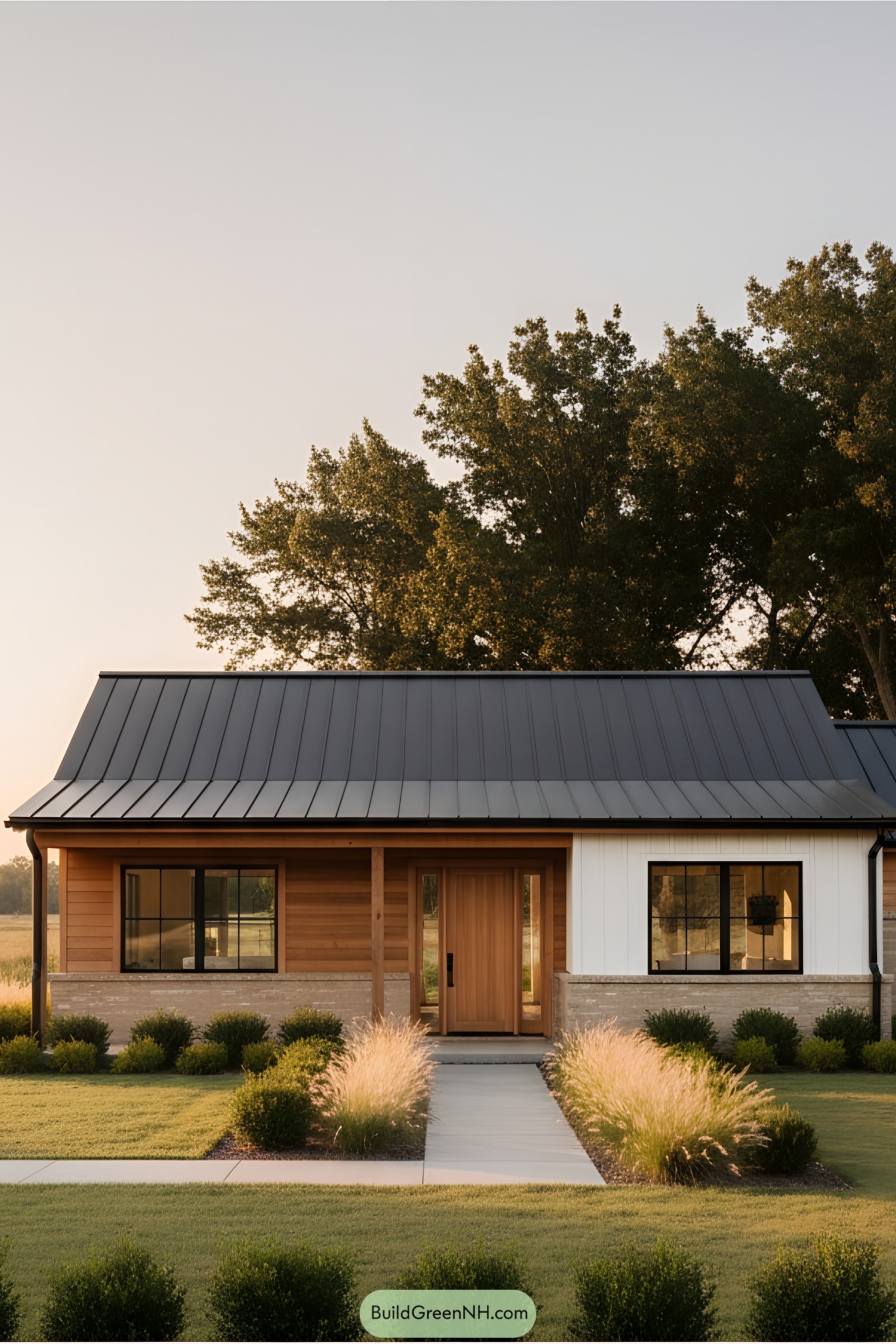Stylish mid-century farmhouse with sleek design