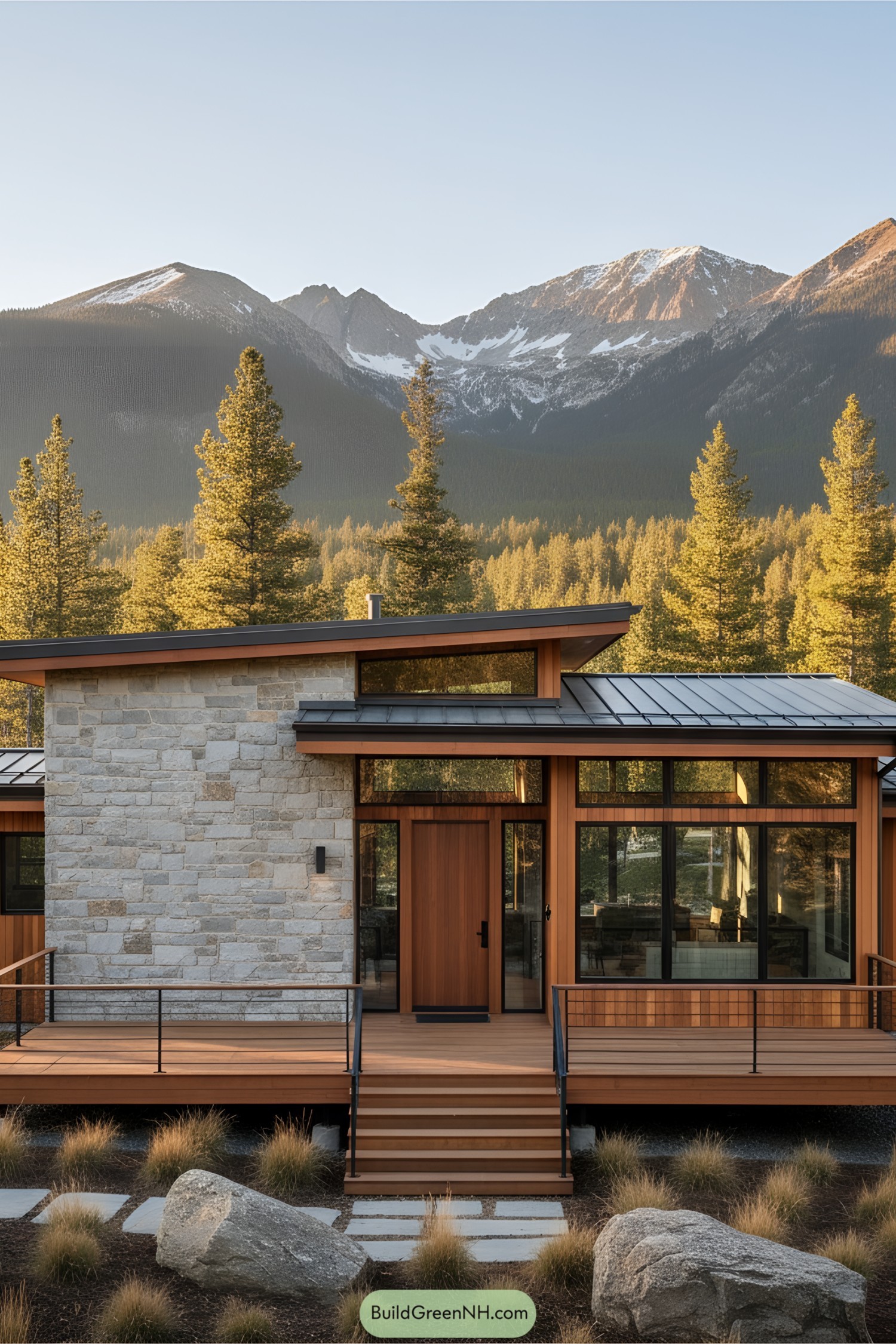 Stunning mid-century home set against mountain peaks