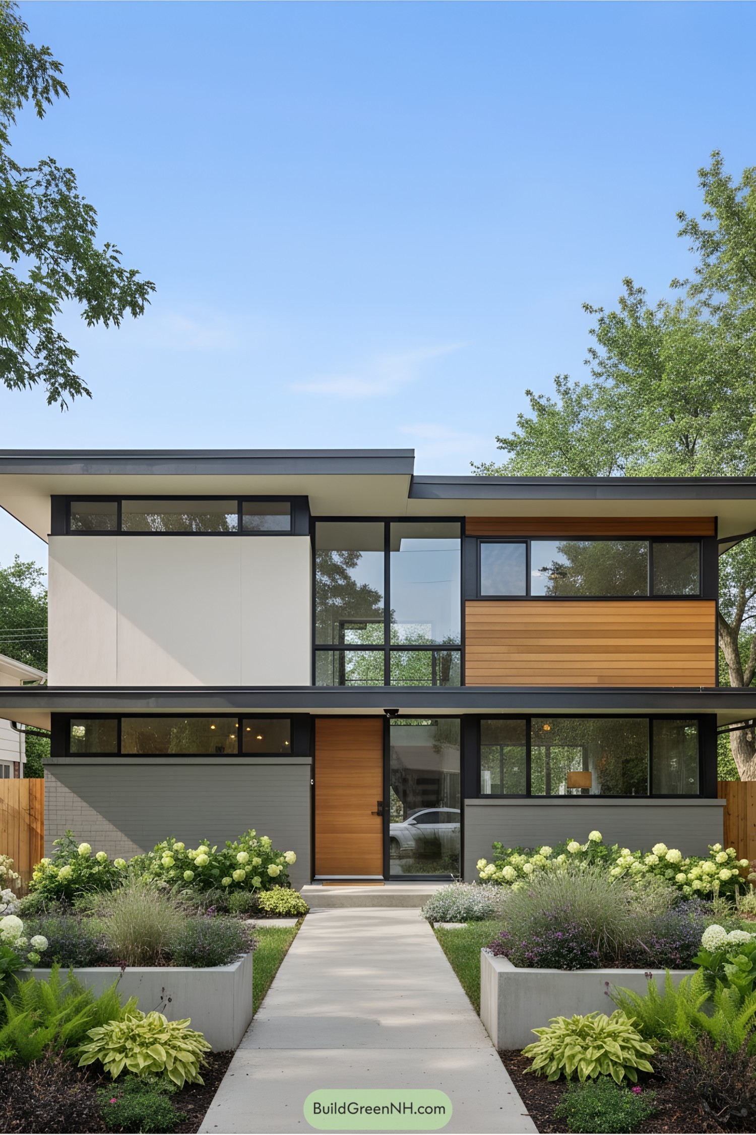 Mid-century modern townhouse with sleek lines
