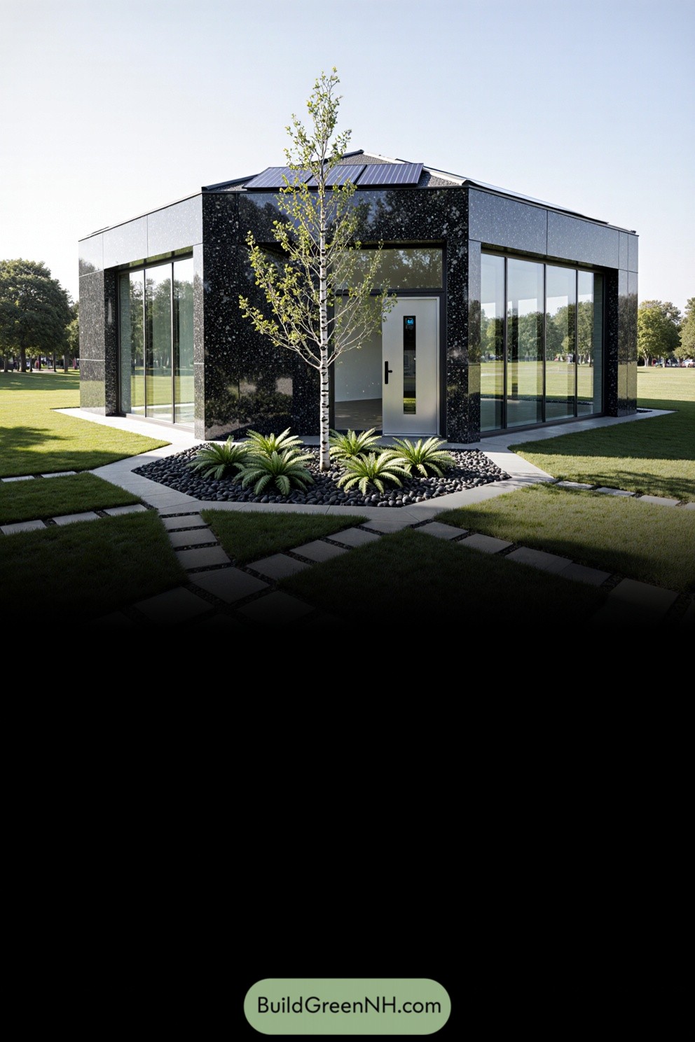 Modern house with a tree in the courtyard