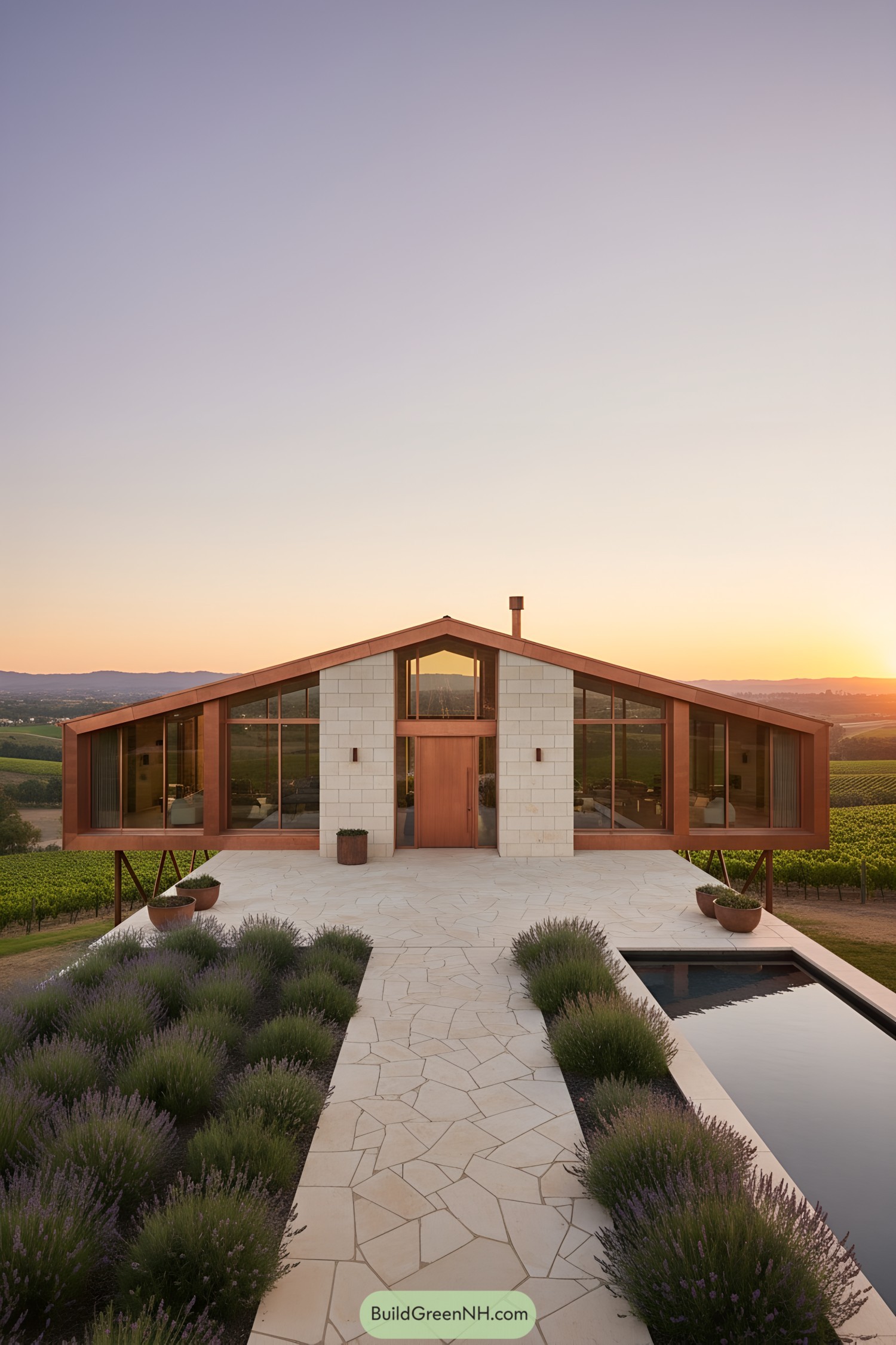 Contemporary stilt house with panoramic views and a lush garden