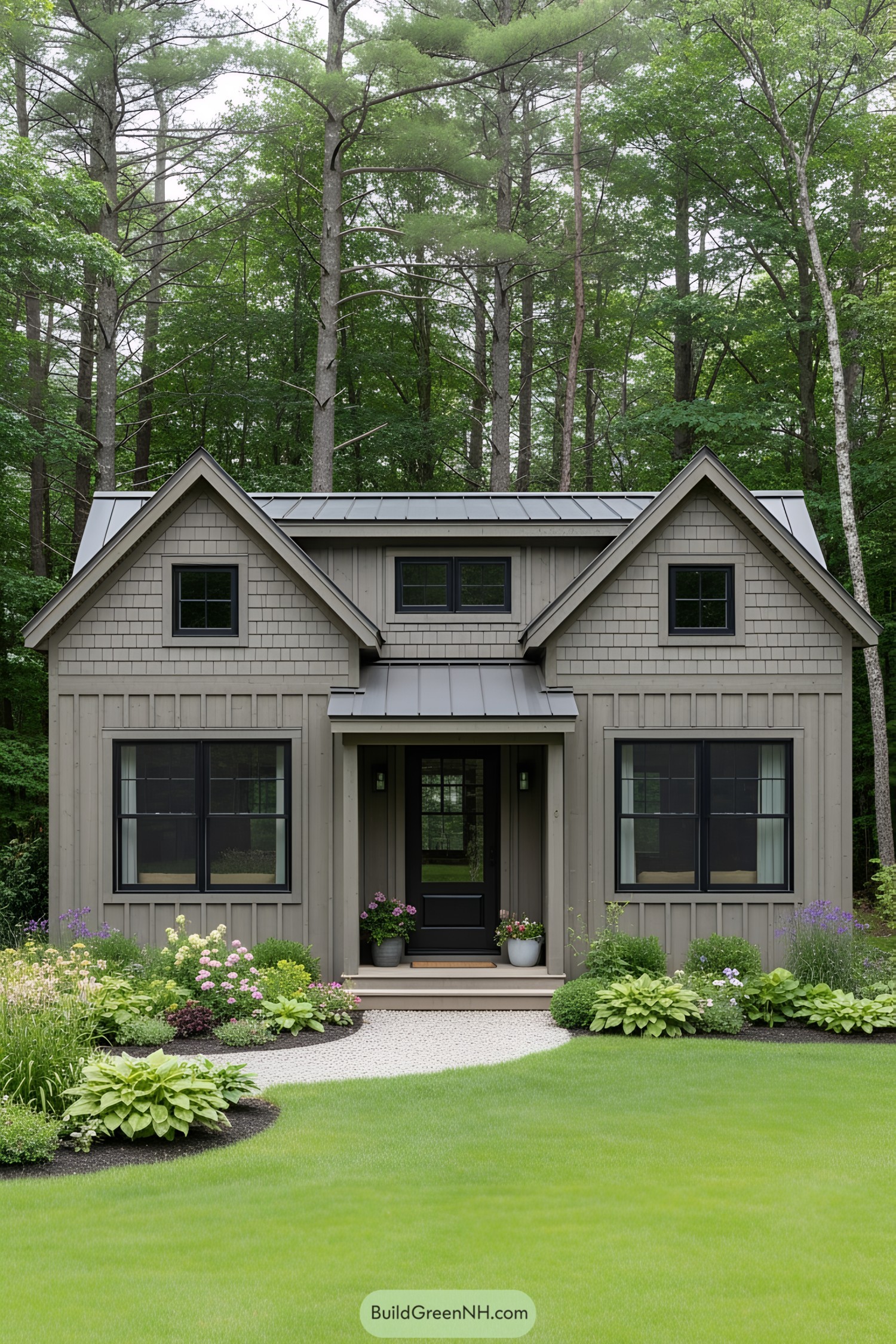 A charming cottage surrounded by lush greenery