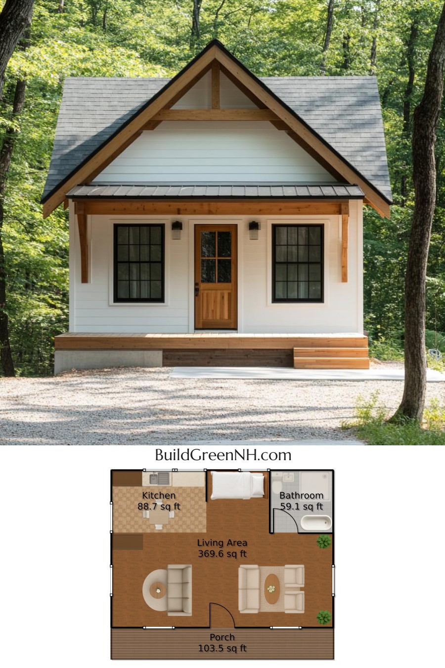 Charming Forest Cottage Retreat: Small Cottage Floor Plans