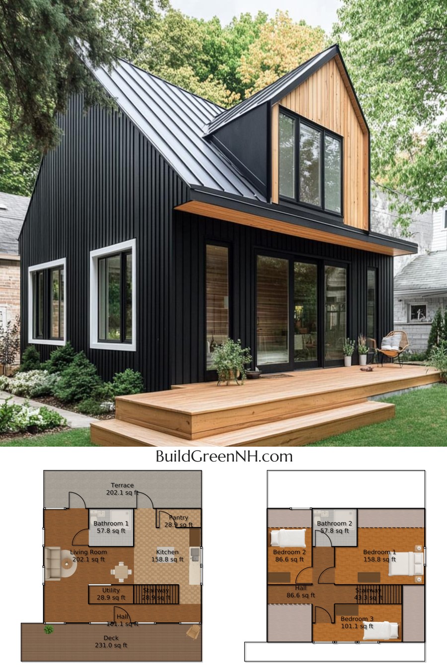 Cozy Modern Sanctuary in the Grove: Small Cottage Floor Plans