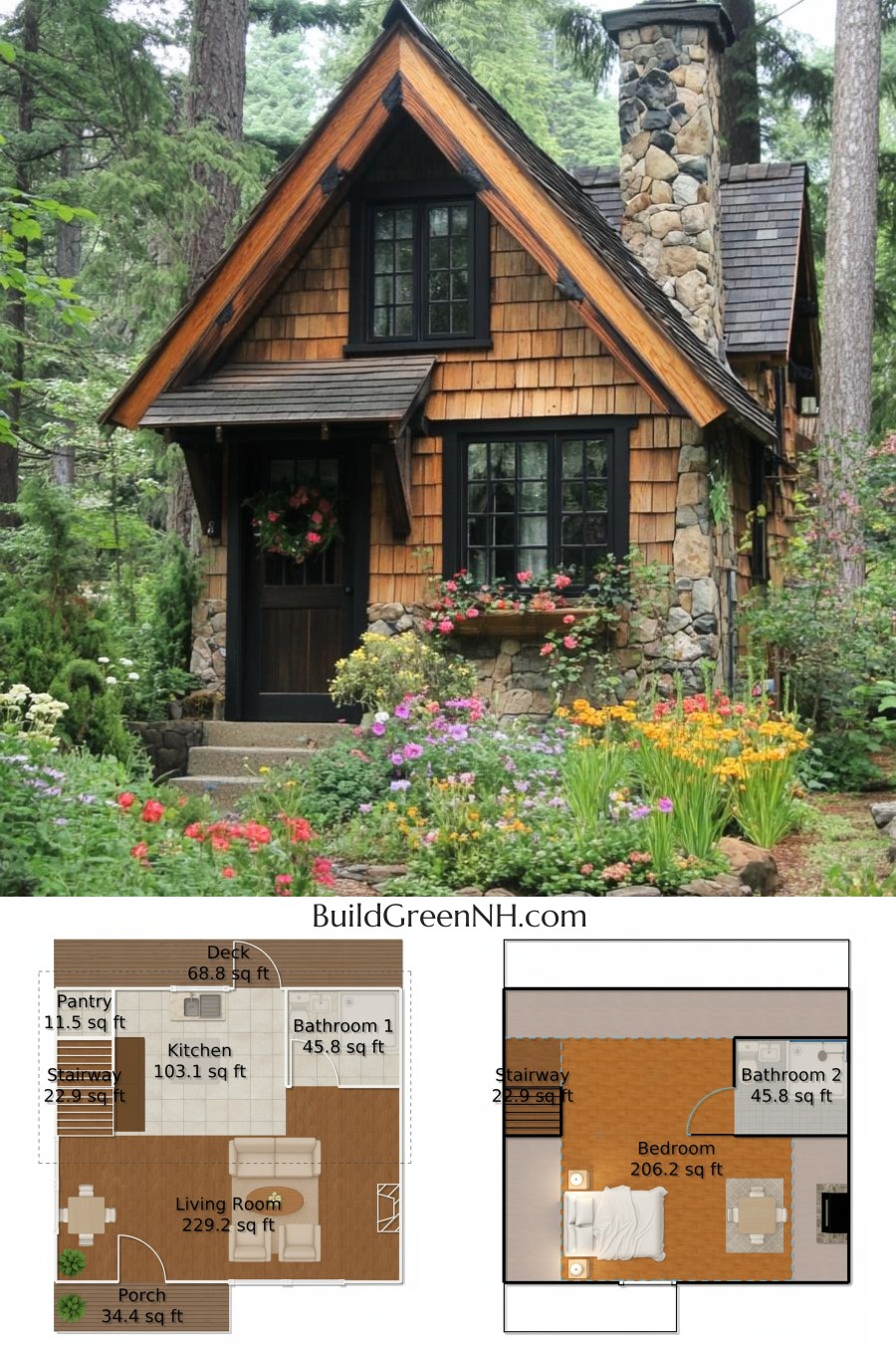 Woodland Gnome’s Dream Cottage: Tiny Cottage Plans