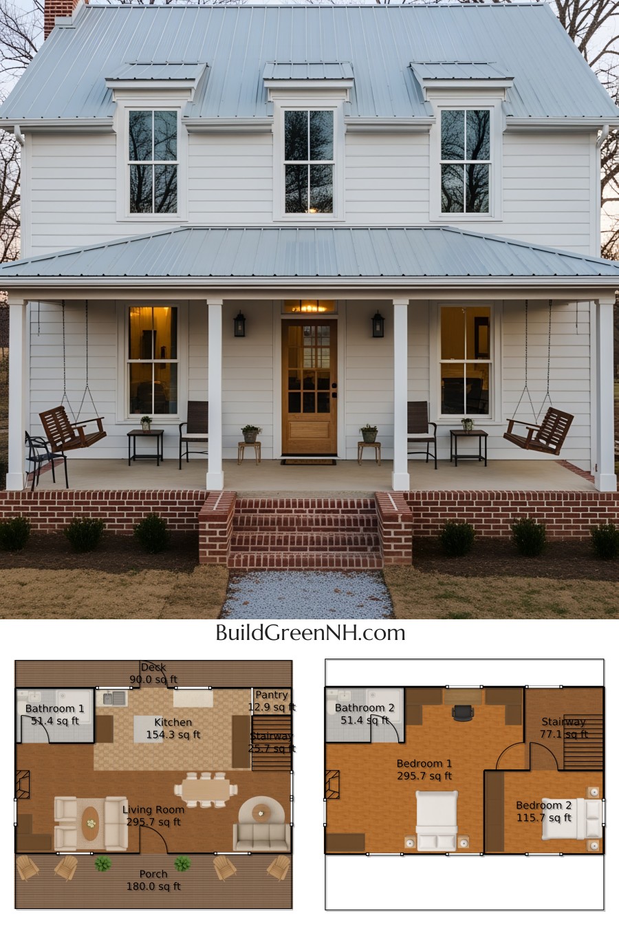 Rustic Porch Swing Haven: Small Farmhouse Plans