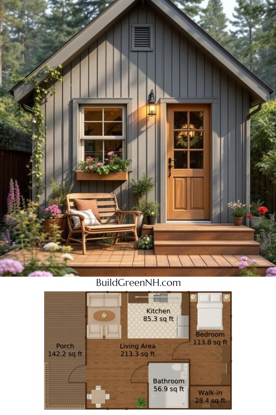 Small Cottage Floor Plans: Charming Shabby Chic Cottage