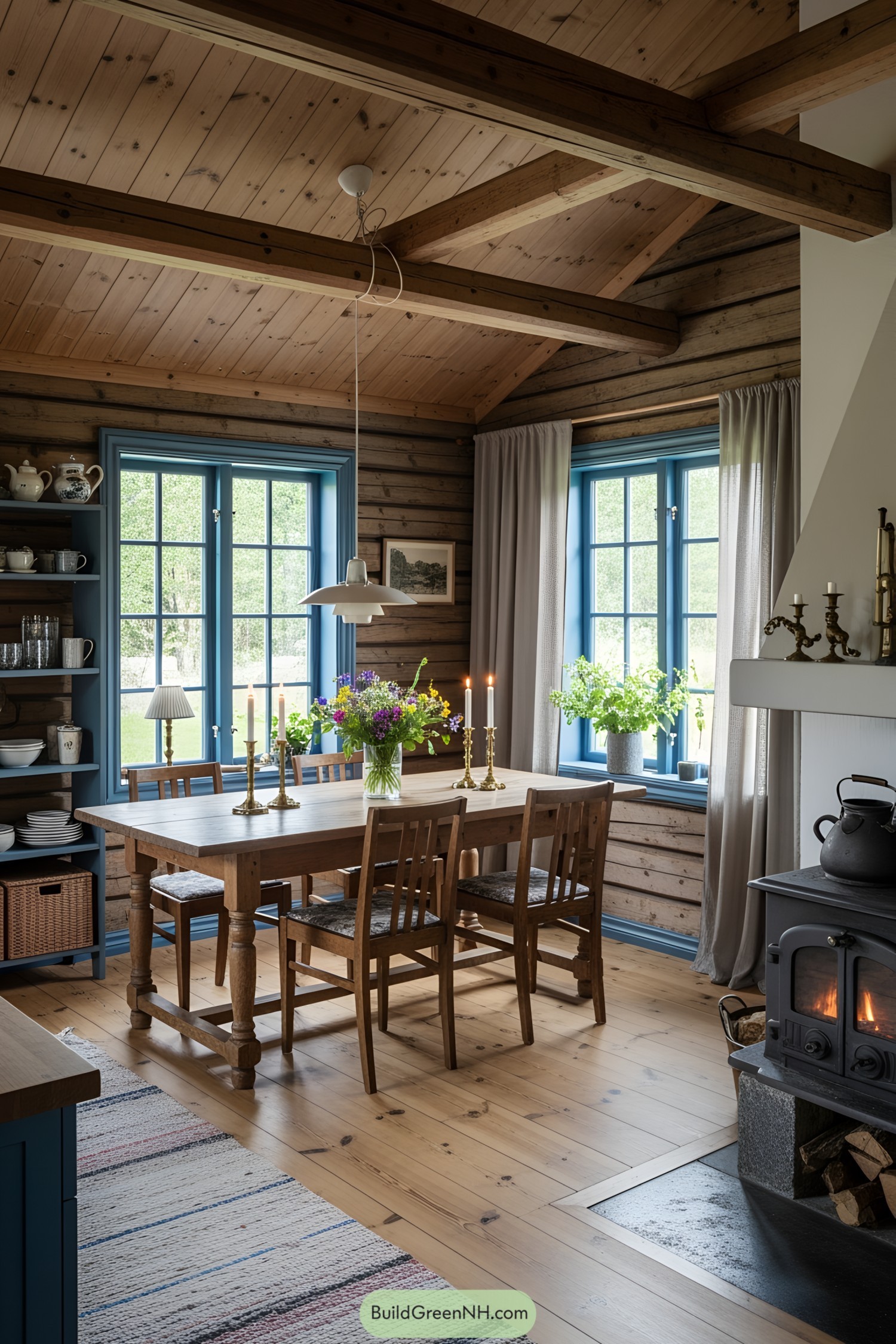Wooden dining room with rustic charm