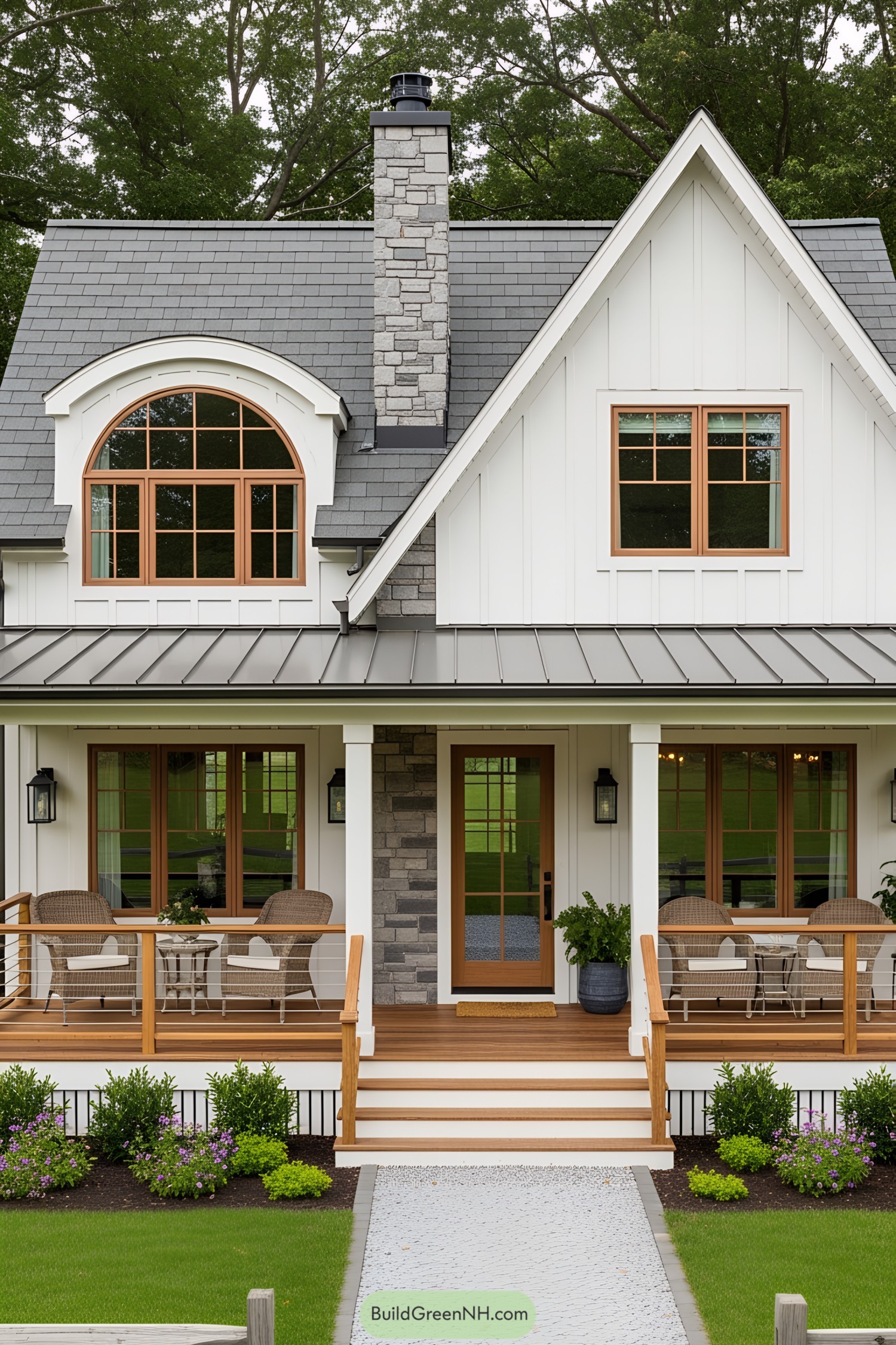 Cozy house with a welcoming front porch and elegant design
