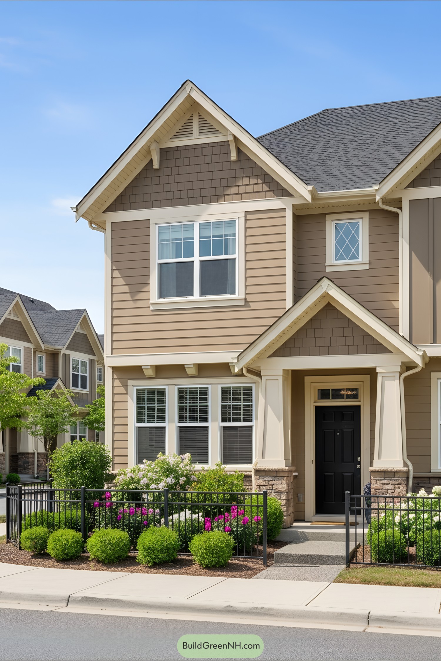 Charming townhouse with lush landscaping