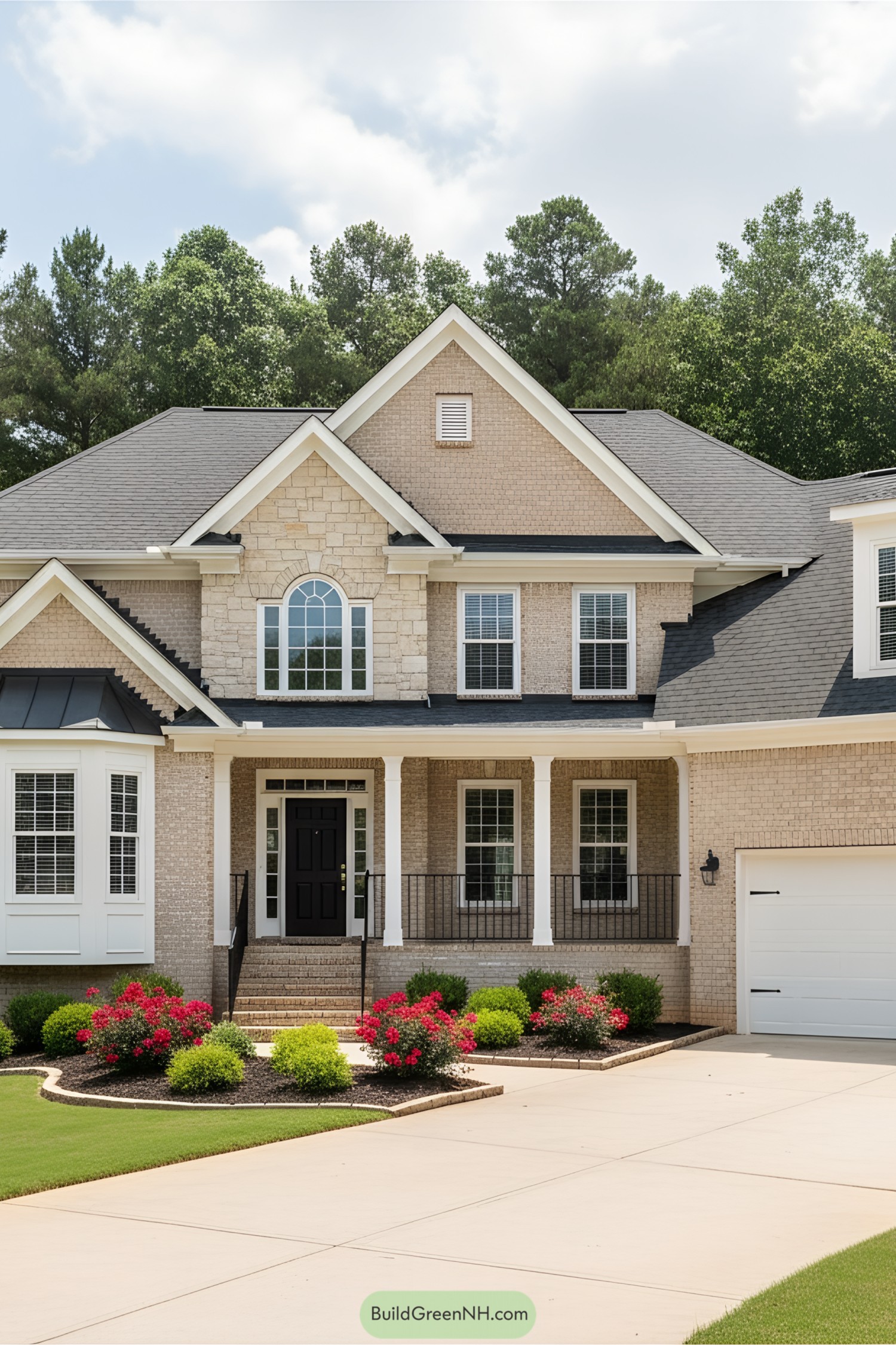 Traditional suburban house with inviting front porch
