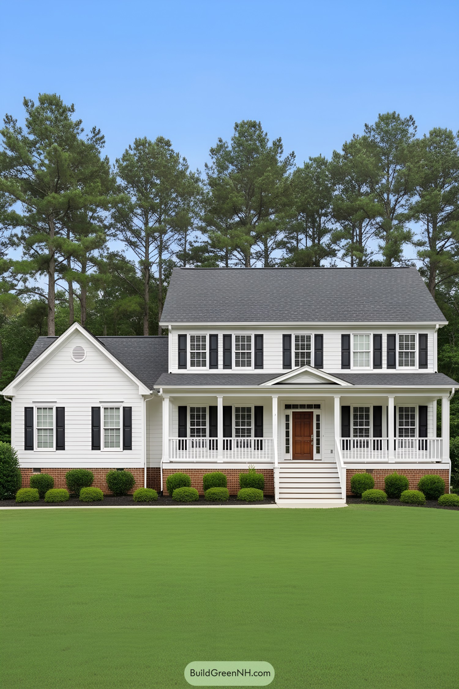 A classic suburban house with a tidy lawn