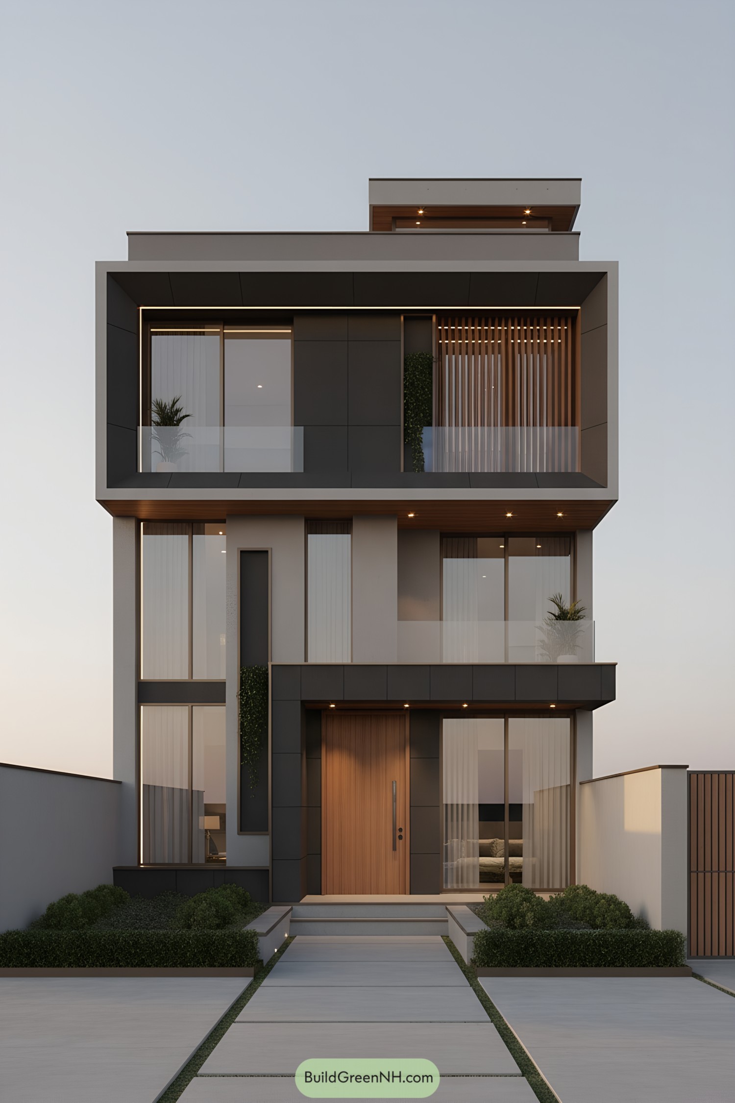 Modern stacked cubic house facade