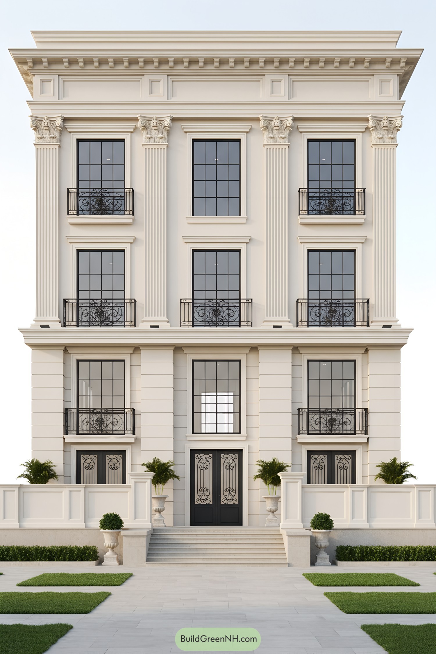 Elegant neoclassical building with majestic columns