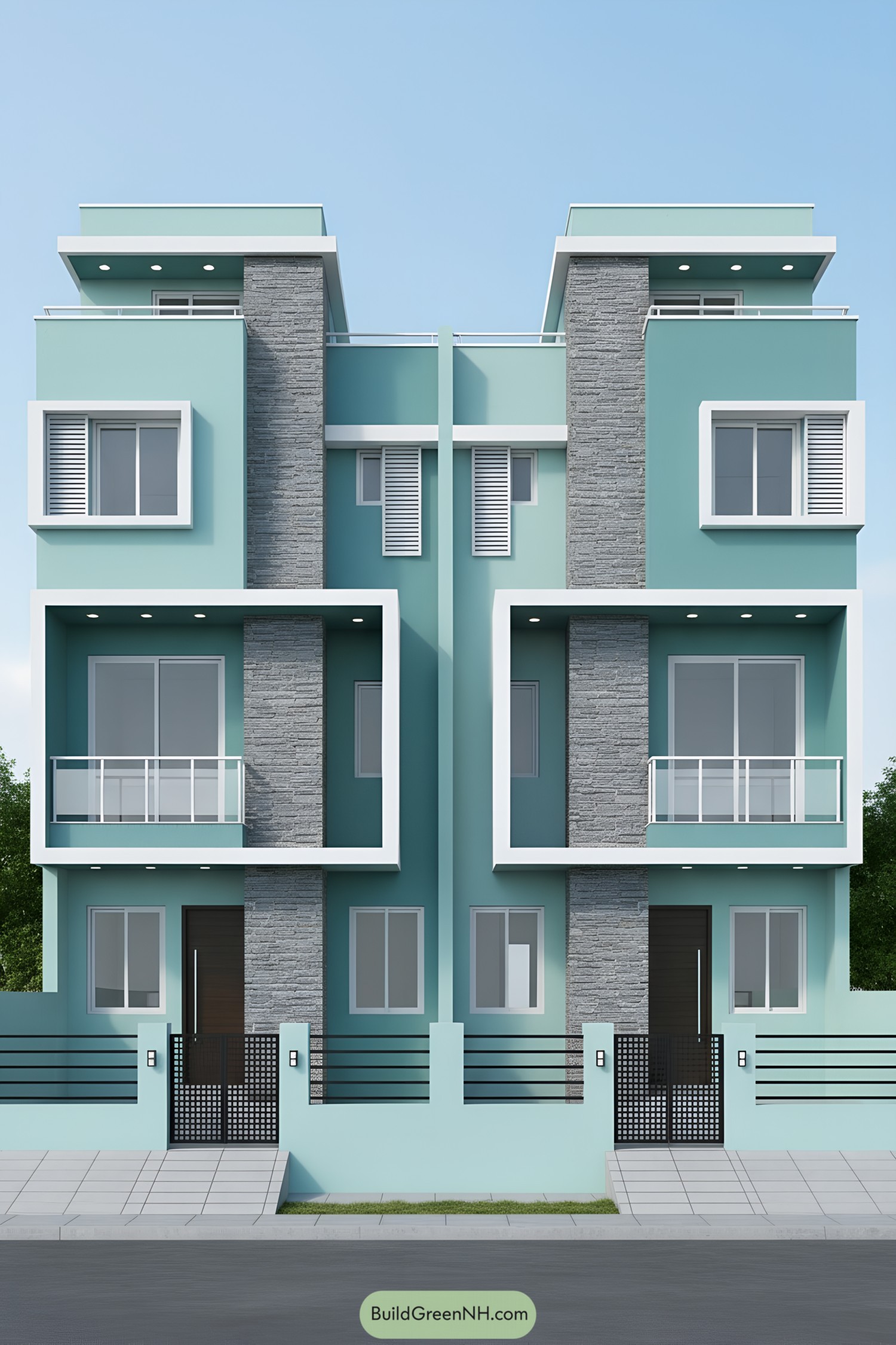 24 Row House Elevation Designs for Balanced Modern Look