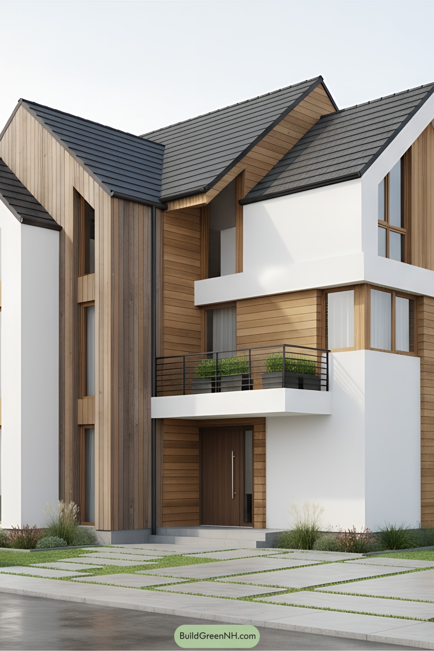 Contemporary house with a stylish sloped roof