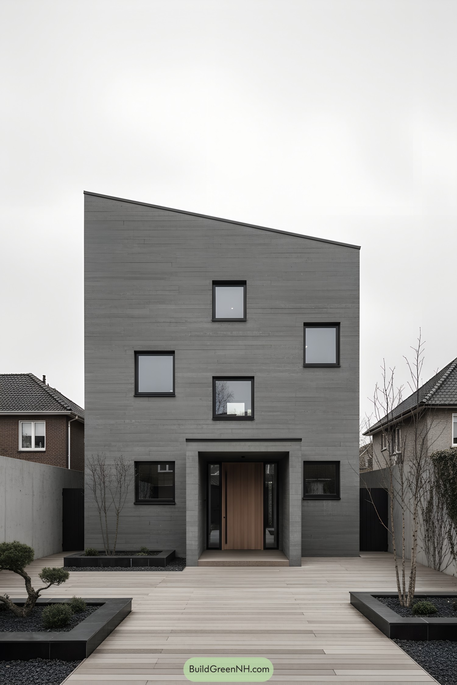 Modern concrete house with minimalist design