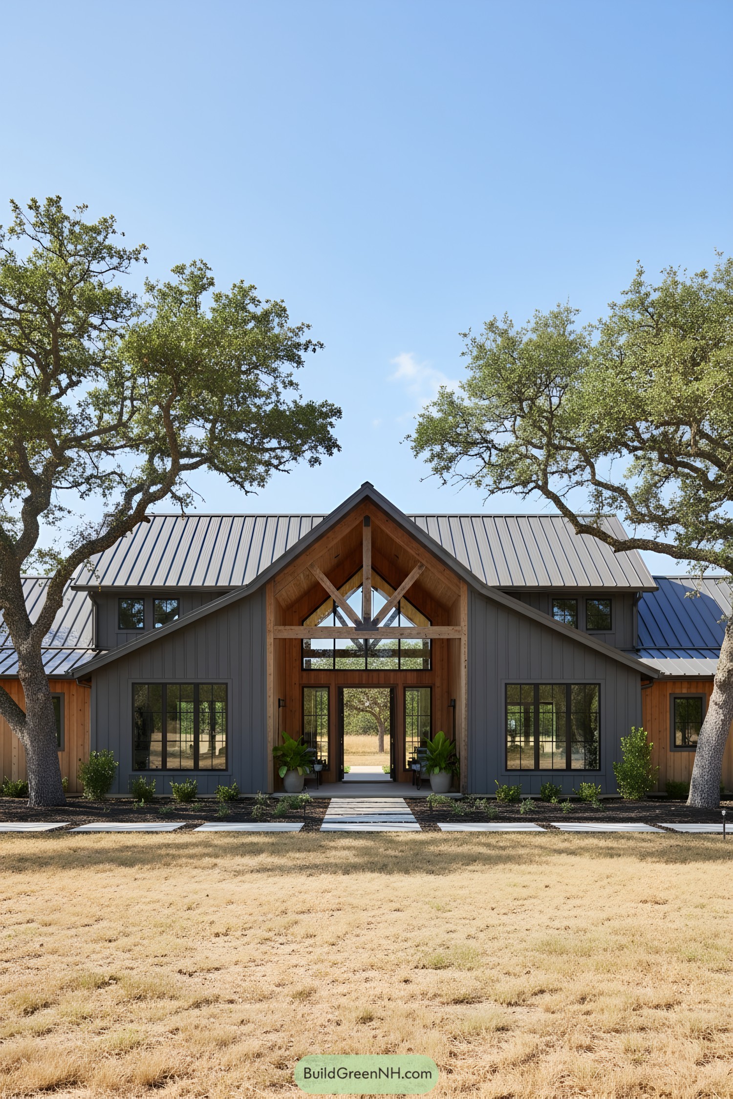 Inviting modern farmhouse with dual gables