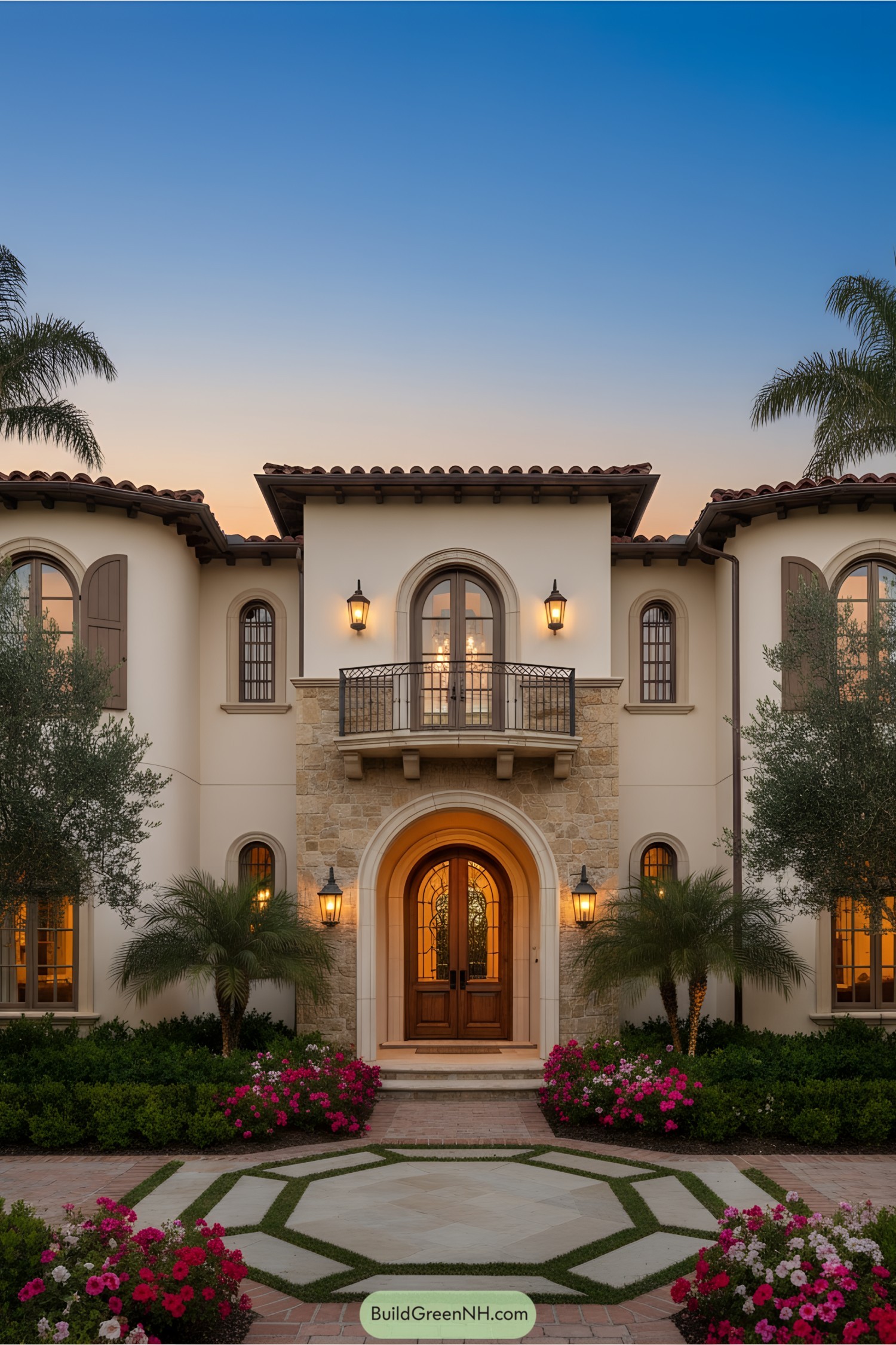 Charming Italian villa at sunset