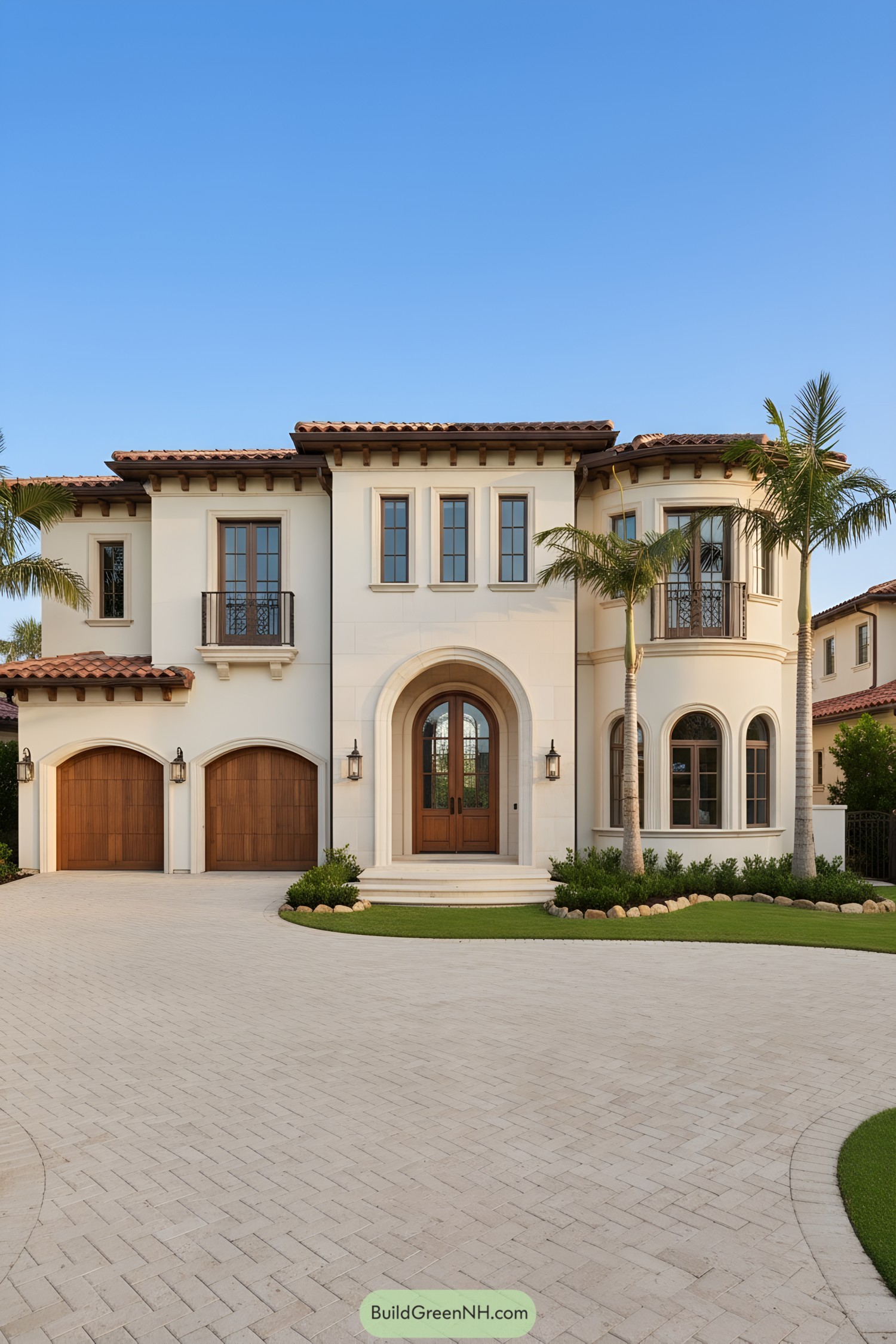 Mediterranean villa with arches and terracotta roof