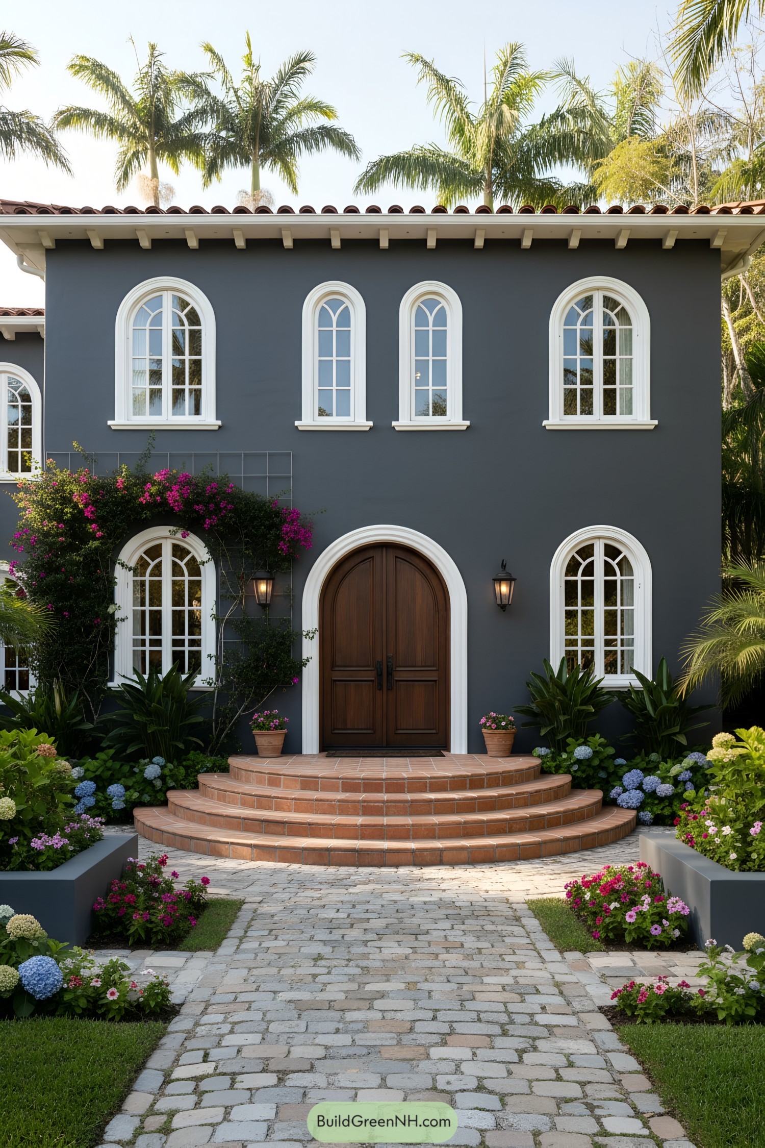 A charming Mediterranean estate with a lush garden