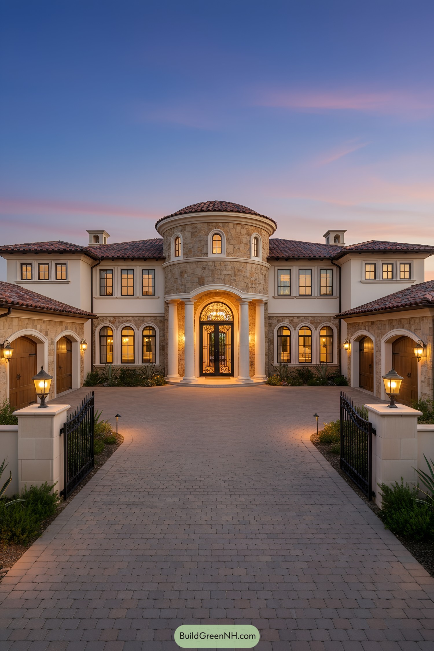 Luxury mansion with a central turret