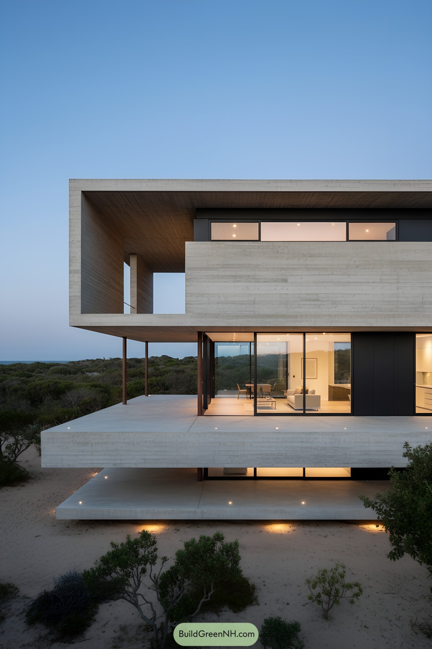 Tiered concrete villa with deep cantilevers