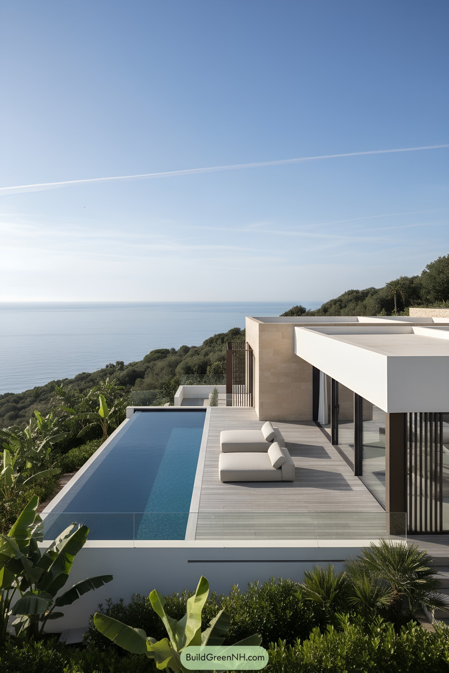 Hilltop villa with infinity pool overlooking sea