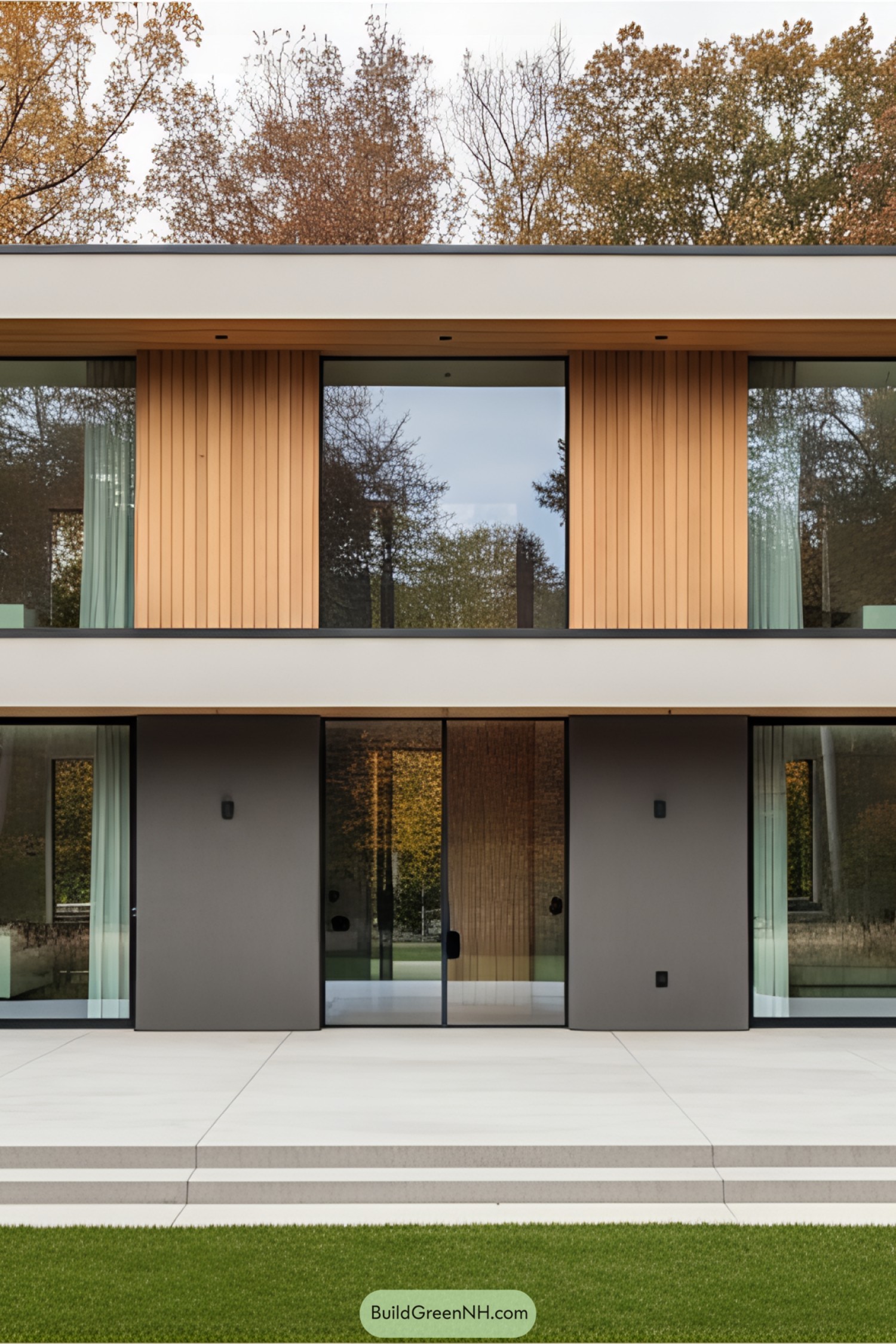 Modern house with wood and glass exterior