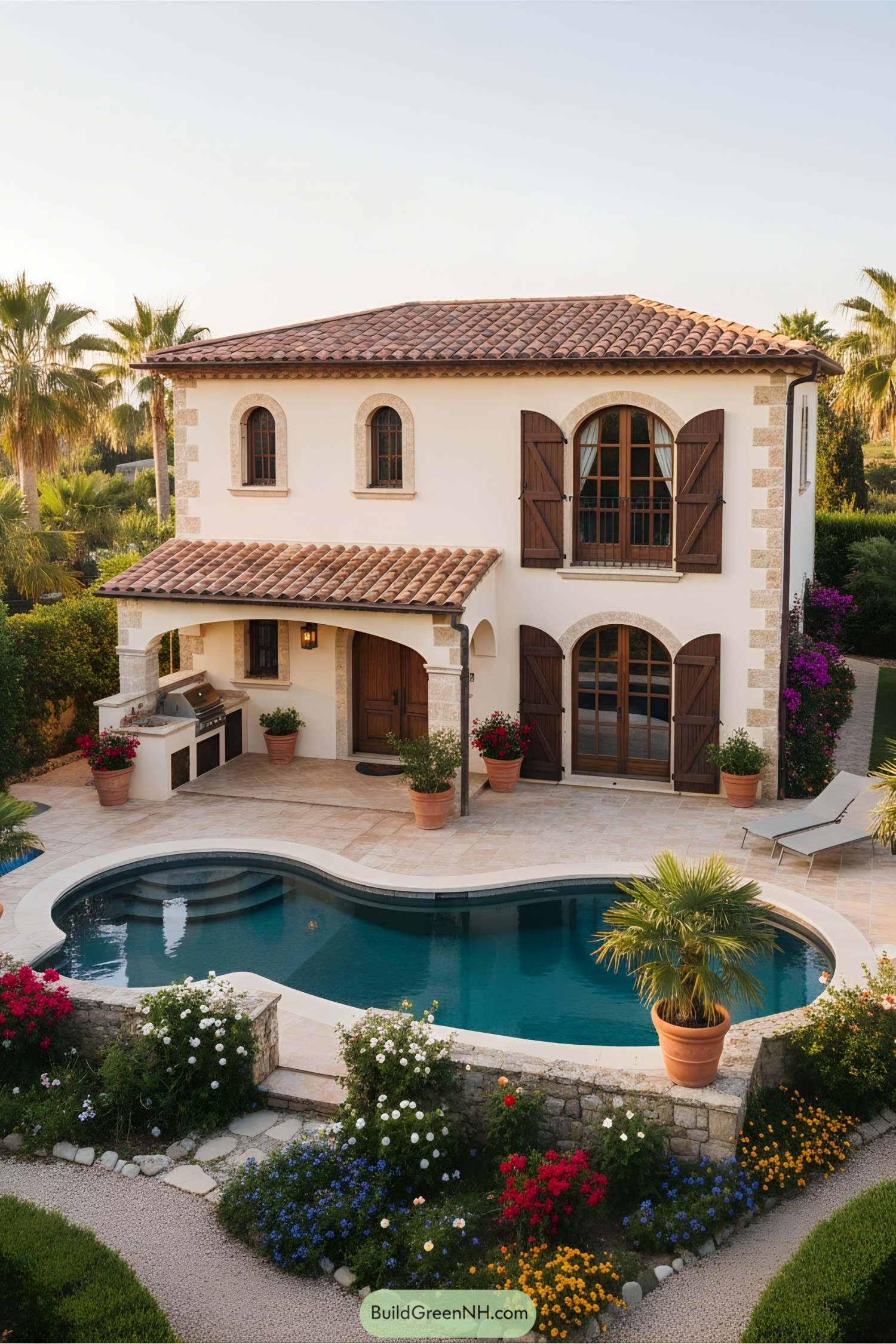 Charming Mediterranean house with terracotta roof and garden