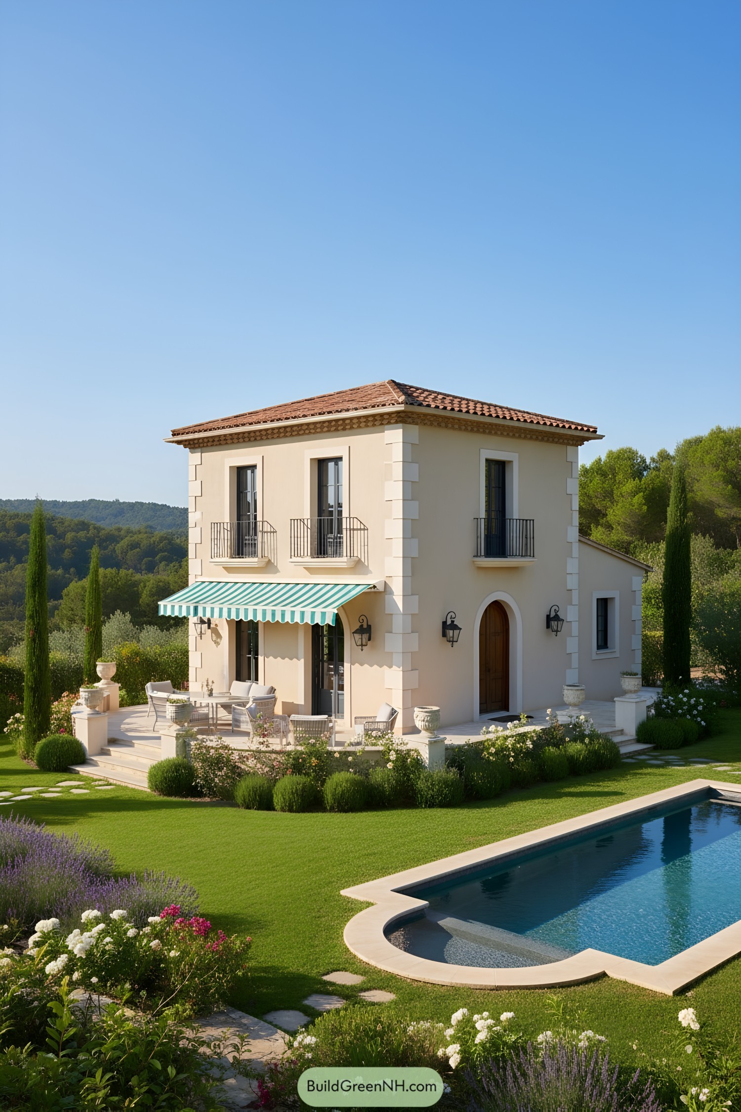 Elegant two-story Mediterranean house with pool