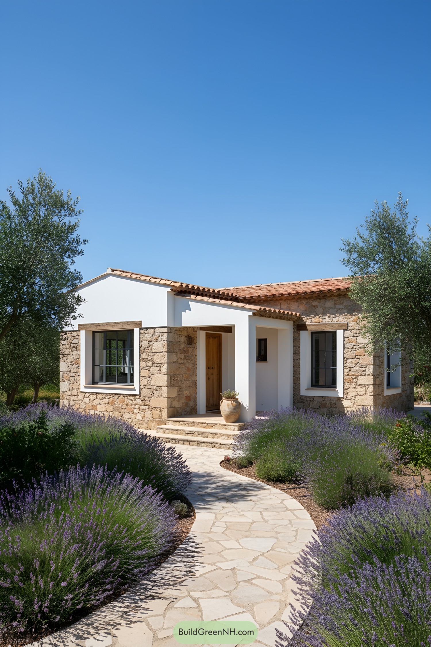 Cozy stone house with lavender-filled garden