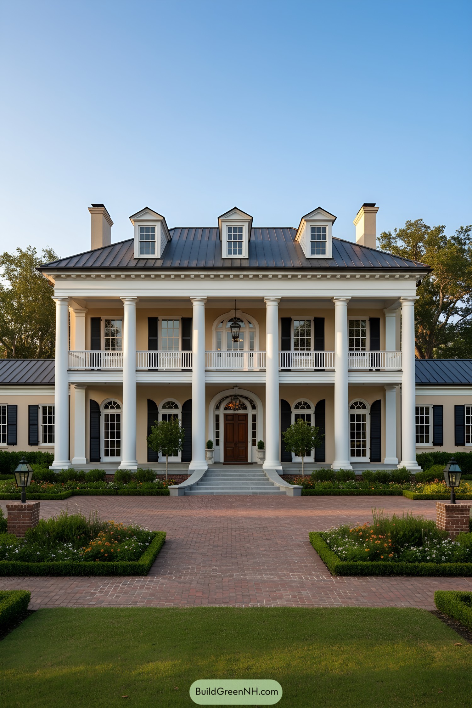 Two-story Southern colonial with grand columns