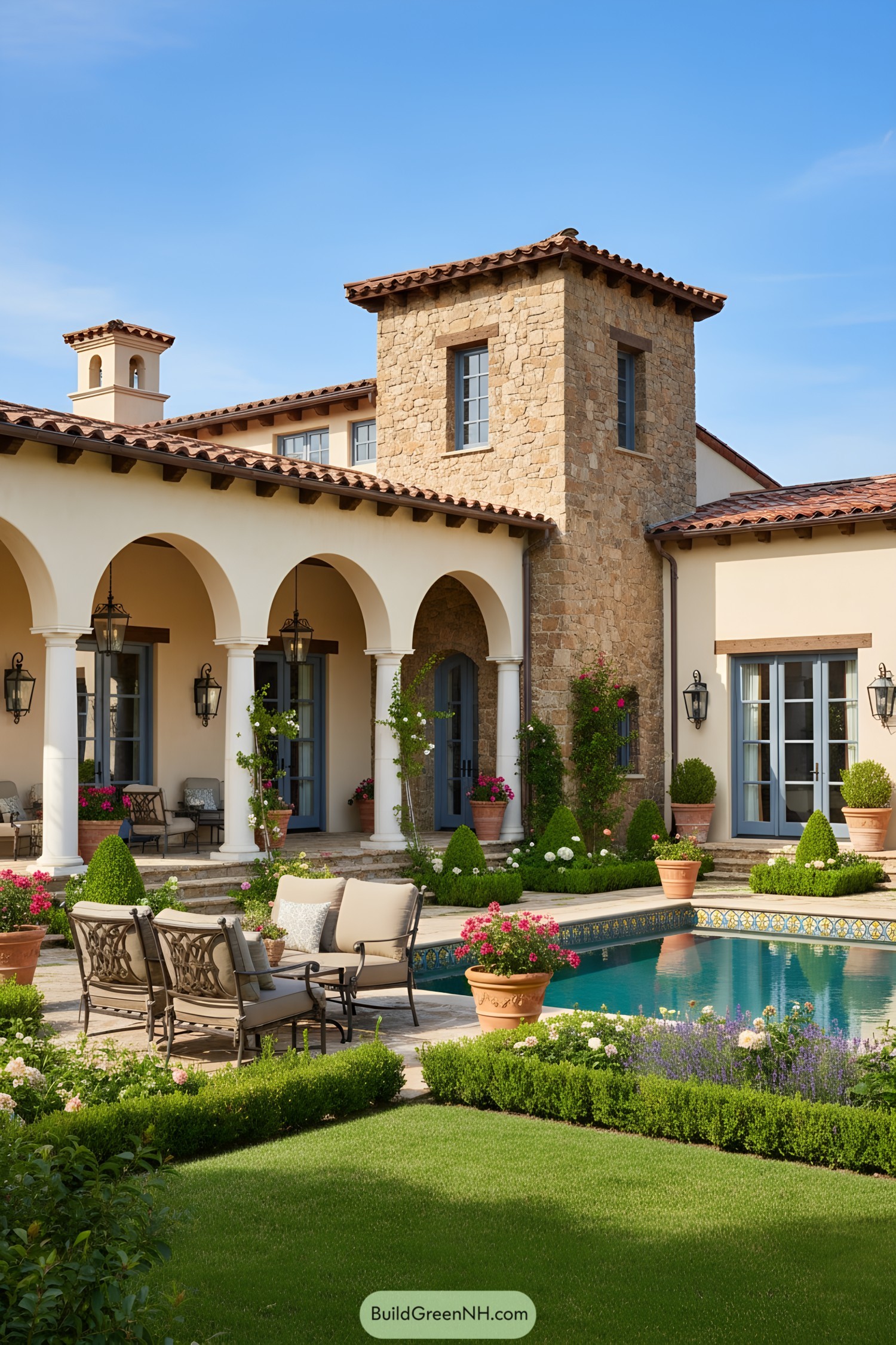 Beautiful Spanish Mediterranean house with a pool
