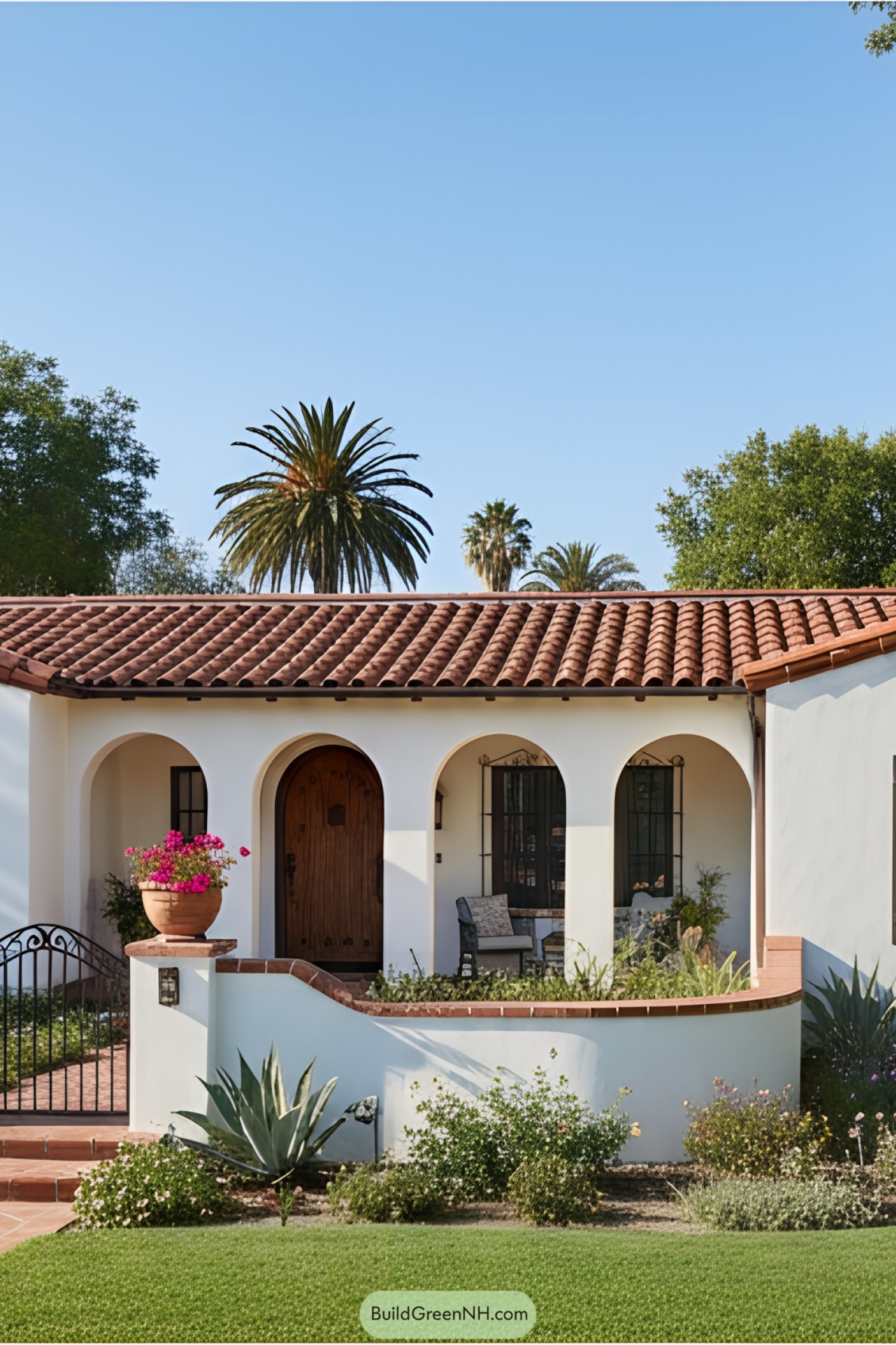 Beautiful Mediterranean house with arches and terracotta roof