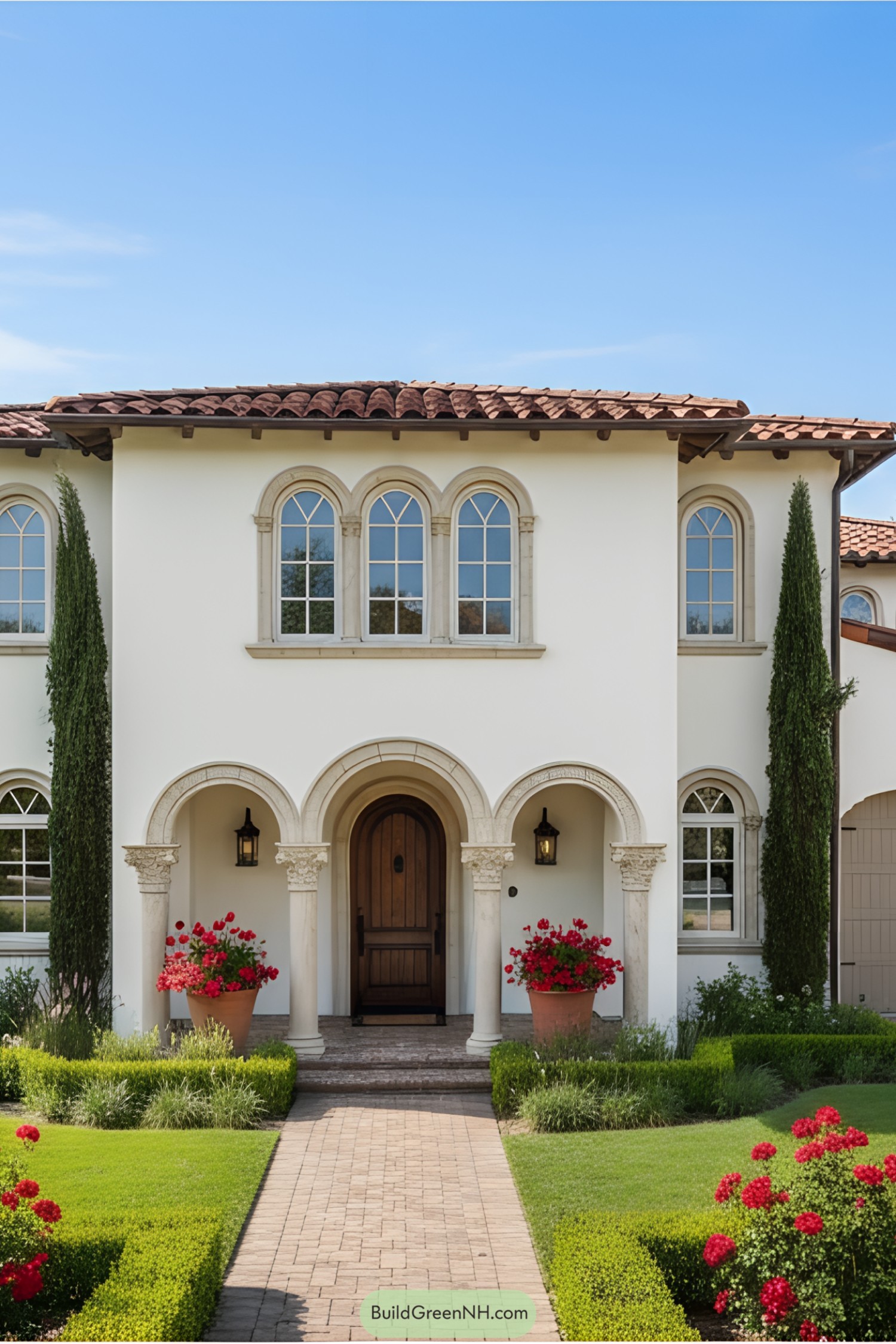 Mediterranean-style house with arches and terracotta roof