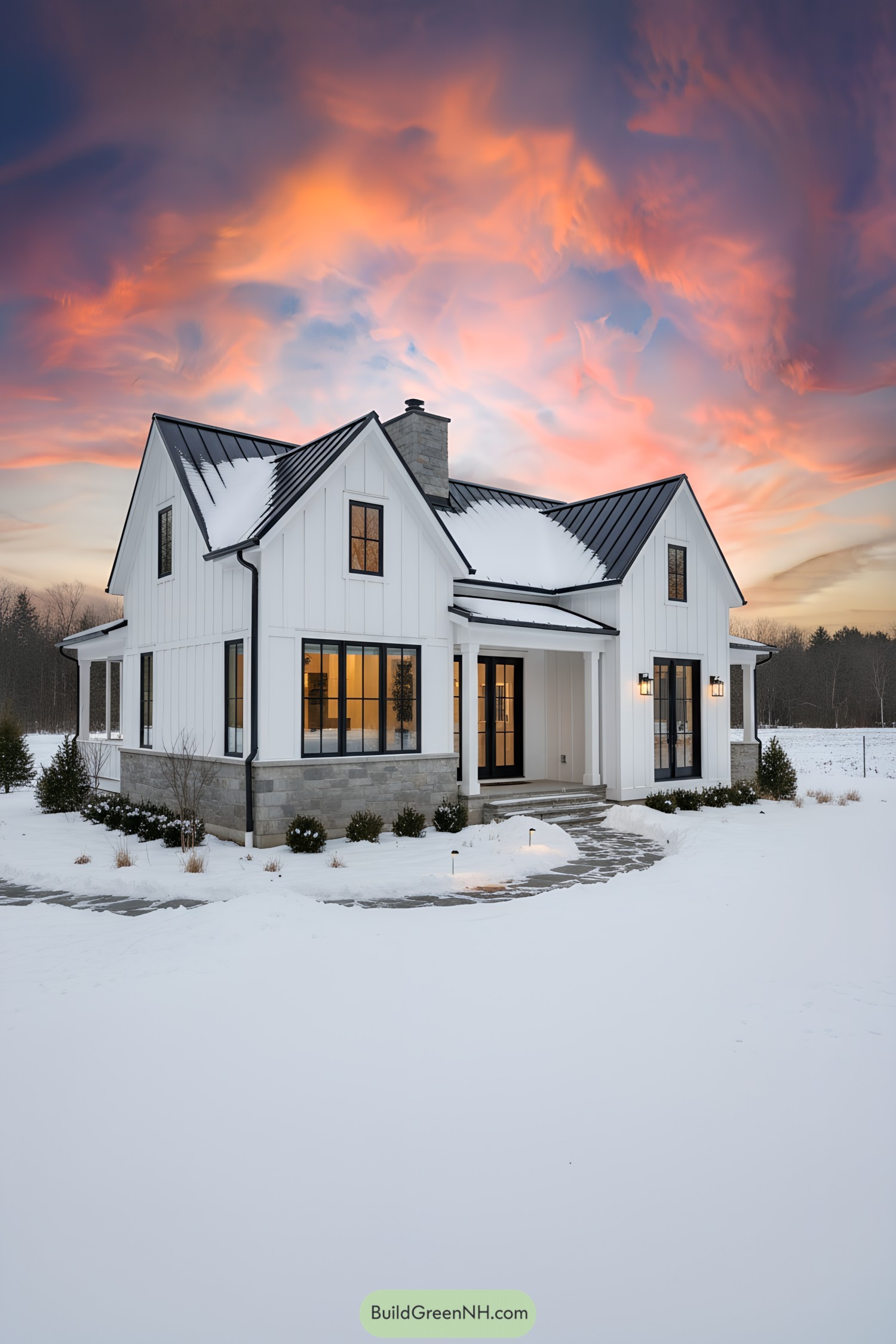 31 Dreamy White Modern Cottages in Winter Wonderland