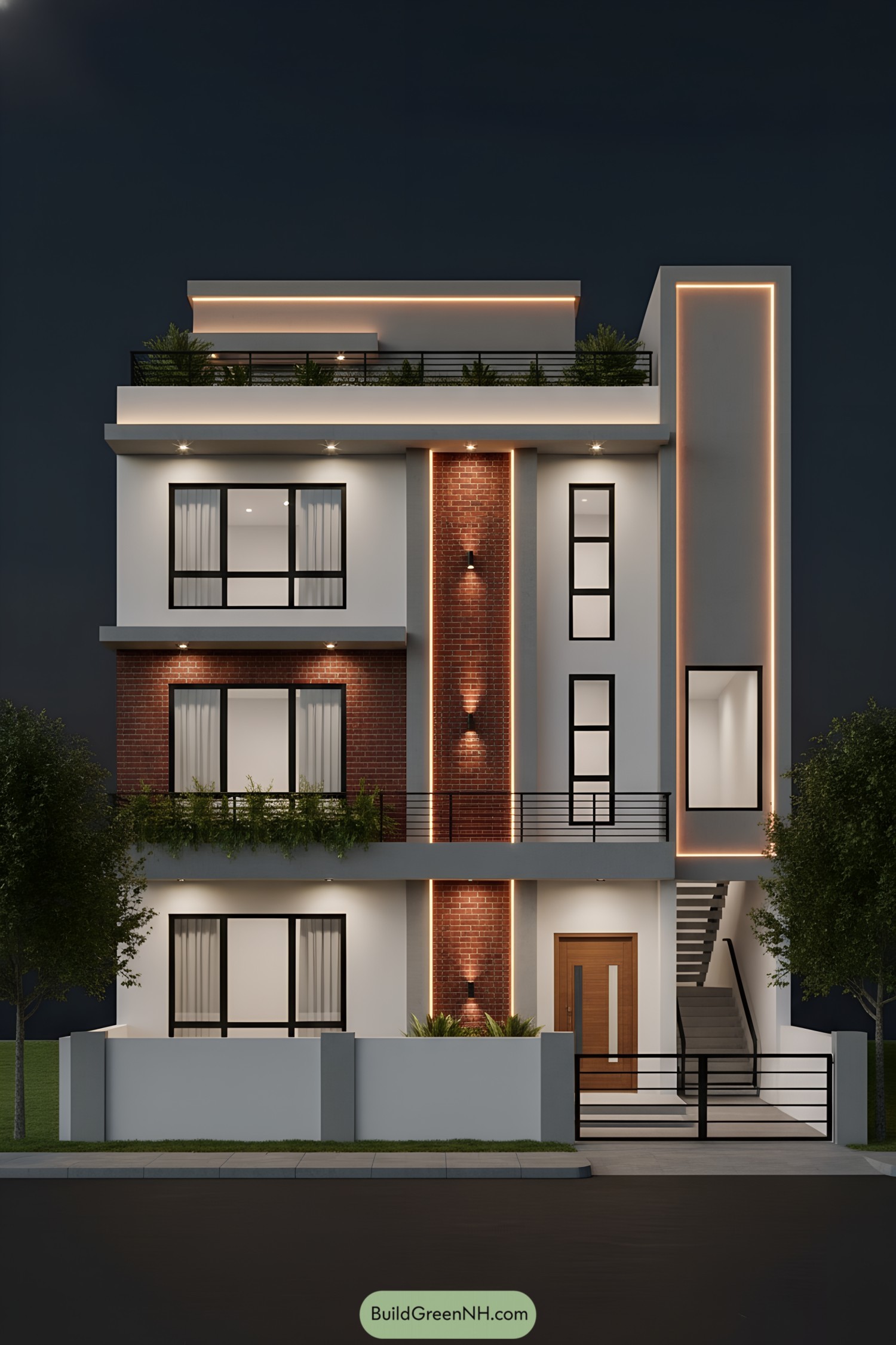 25 Modern House Elevations With Lighting