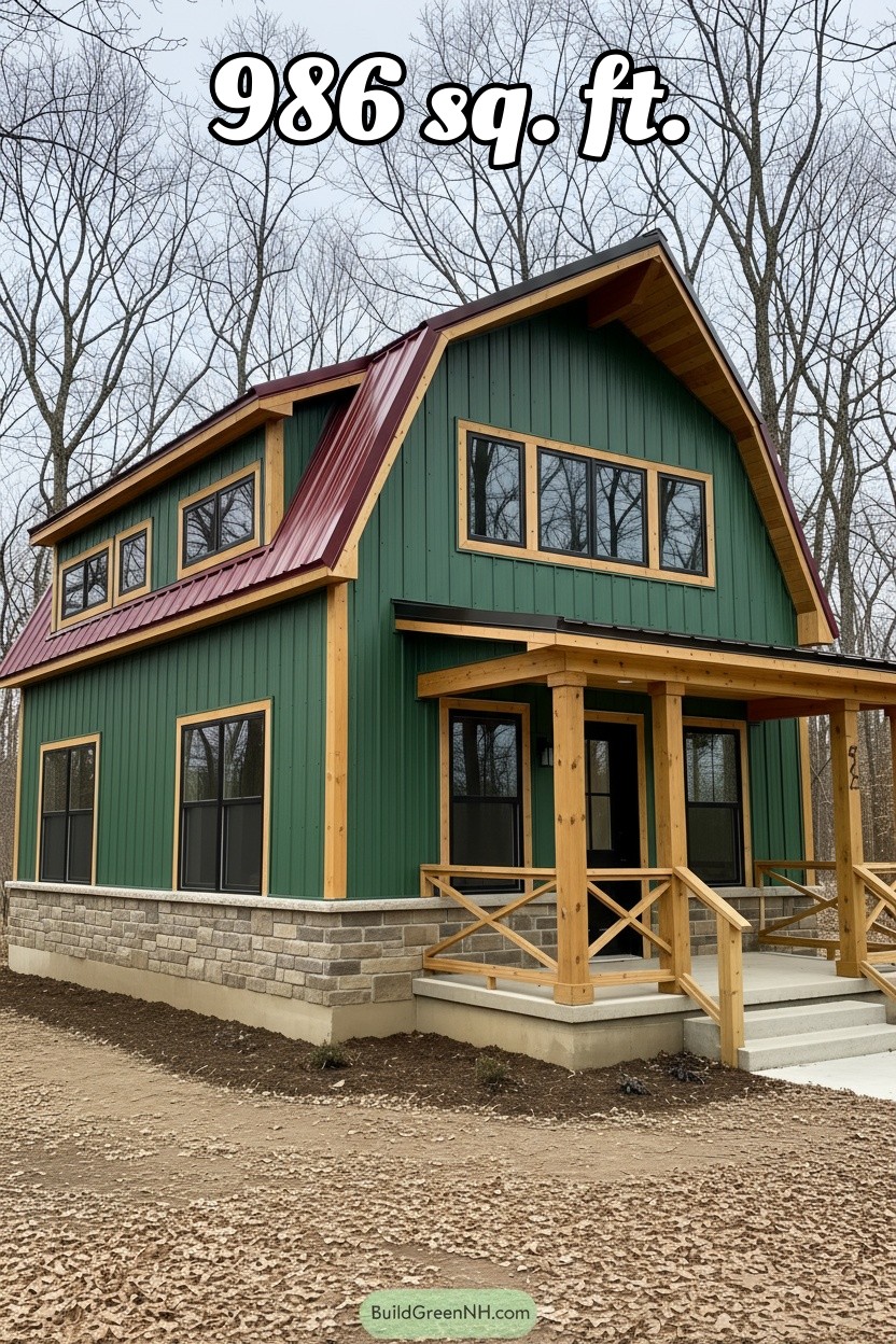 change house color to forest green with red roof