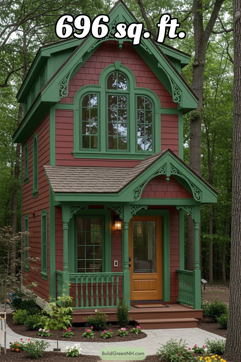 change house color to red with green trim