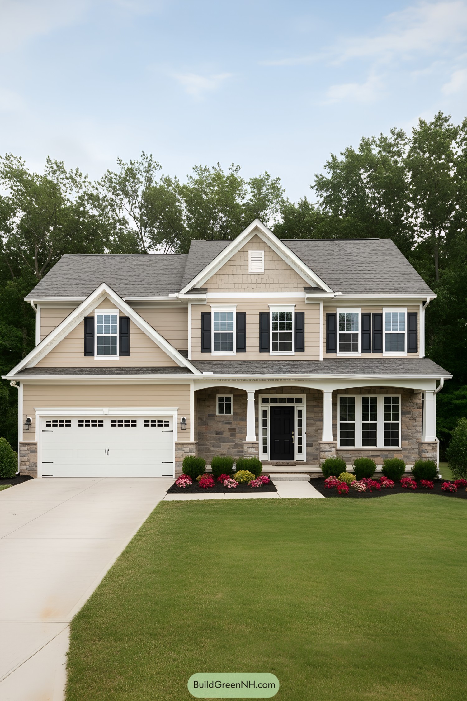 Two-story suburban house with gables