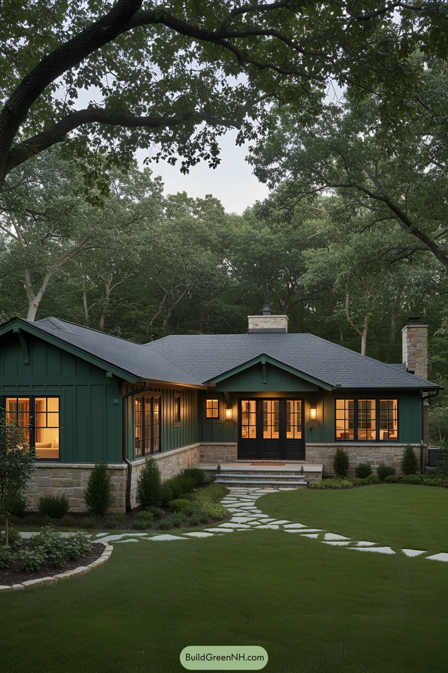 23 Green Ranch Houses With Garden-Friendly Curb Appeal