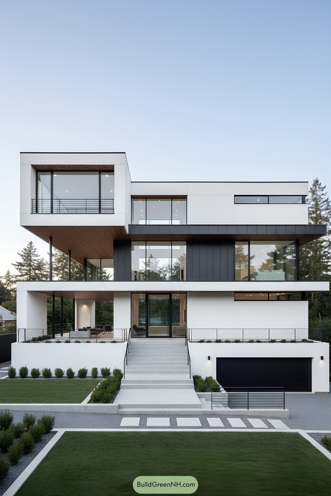 Minimalist Penthouse Design With Exterior Overhangs