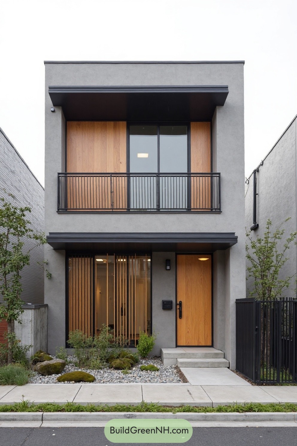Two-Story Modern House With Wood Accents