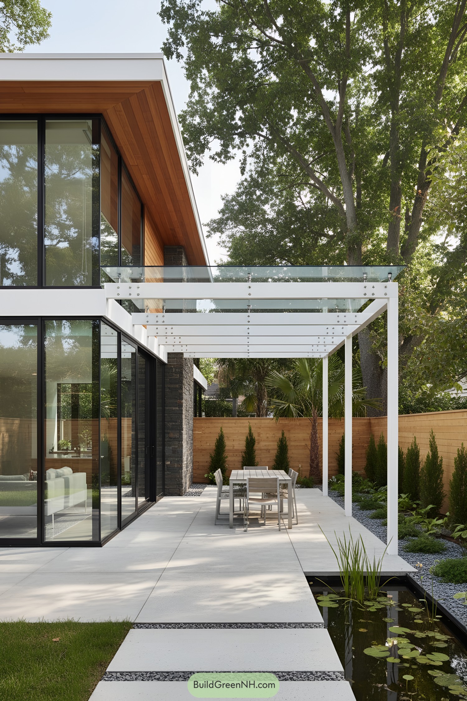 19 Modern Houses With Glass Pergolas That Redefine Outdoor Style
