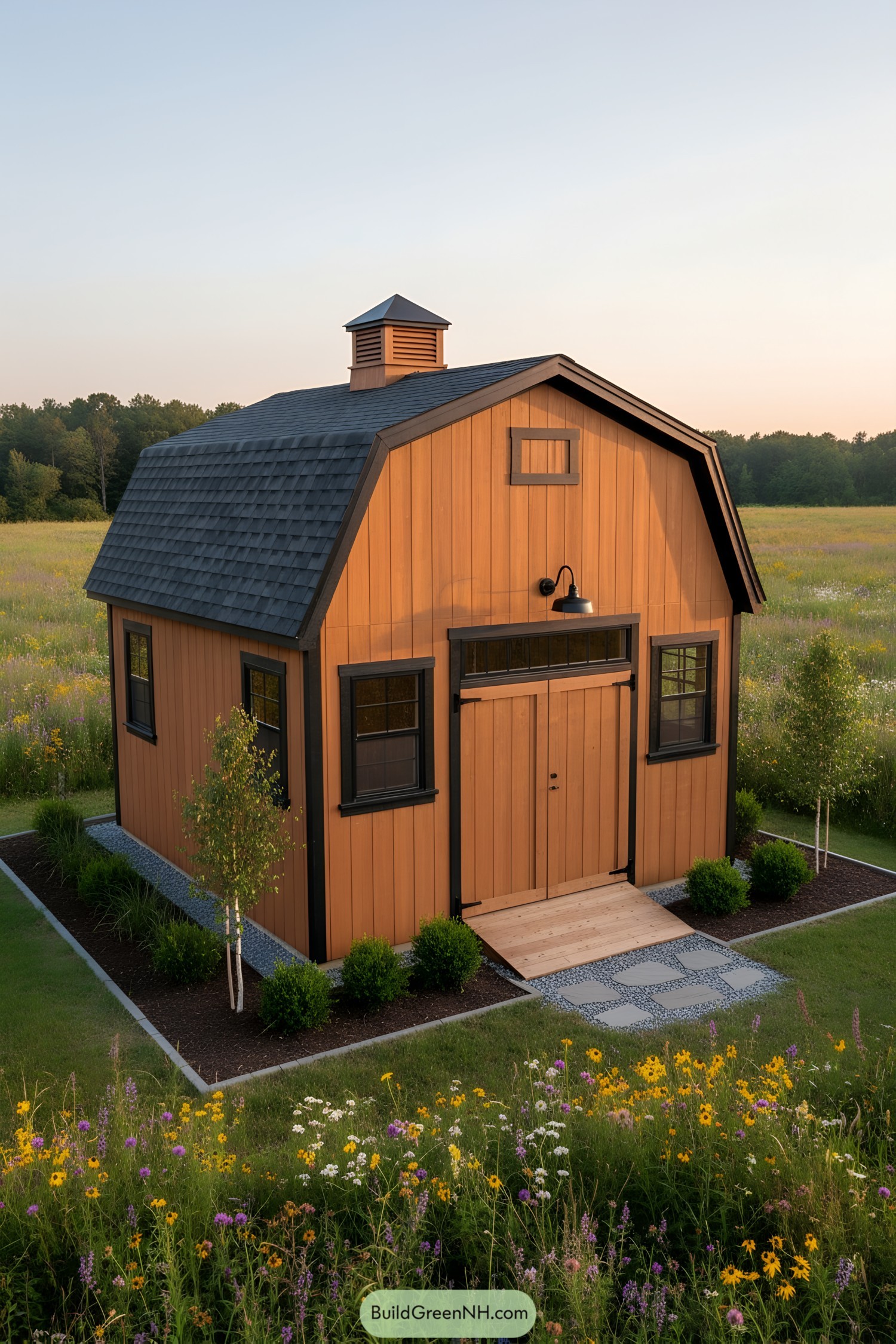 Small barn-style shed with loft and cupola