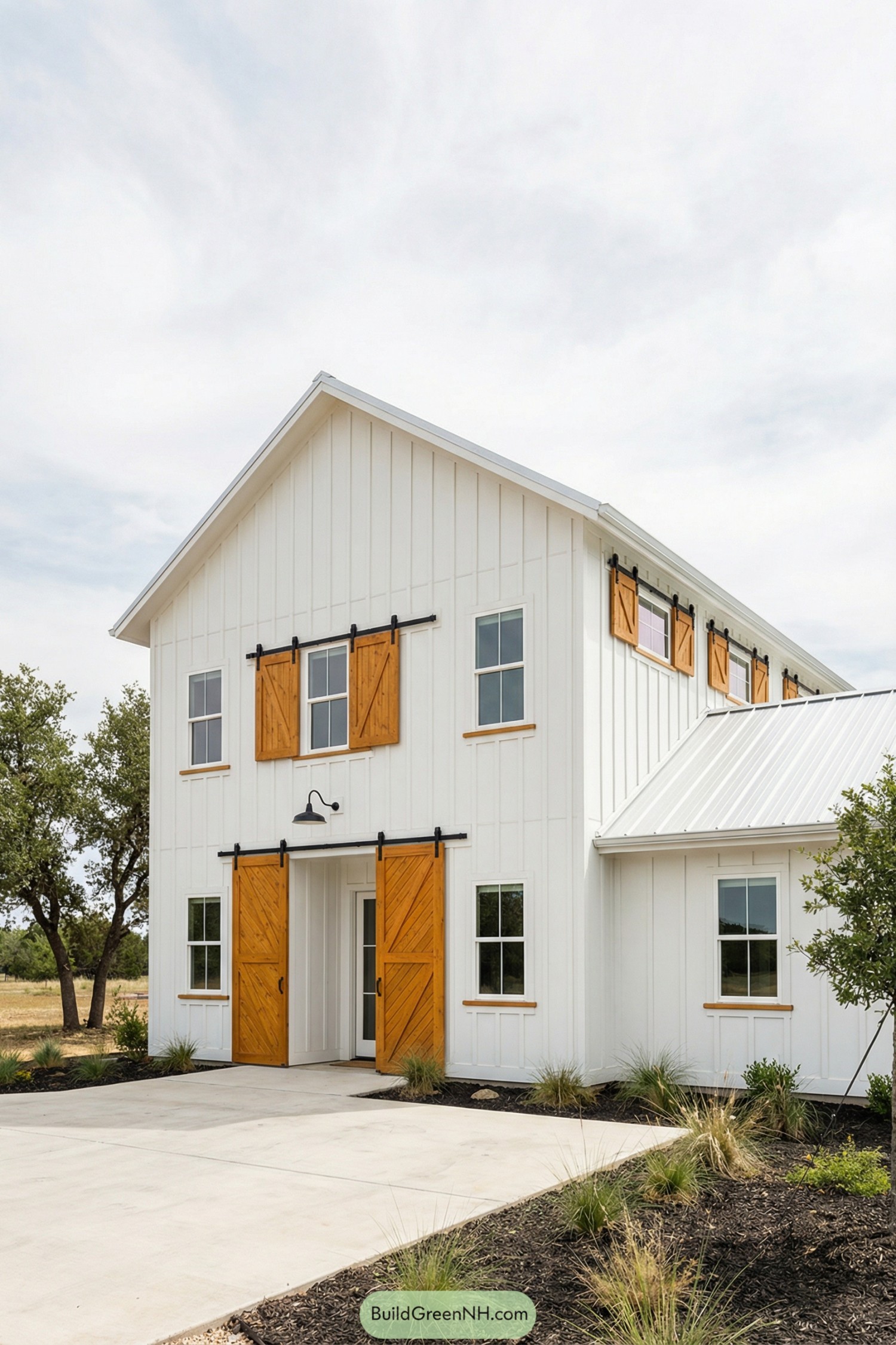26 White Pole Barn Houses You’ll Love