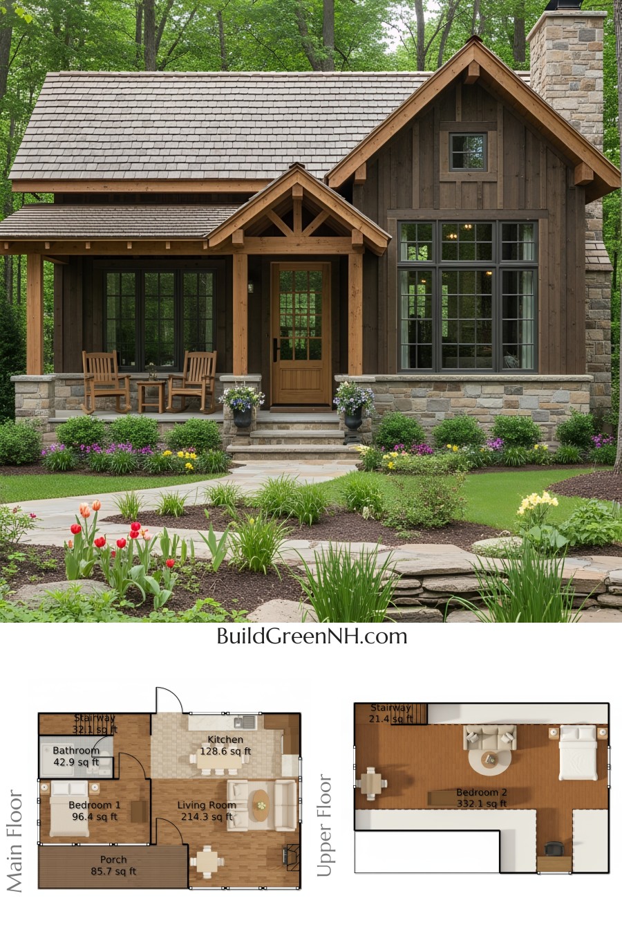 Small Cottage Floor Plans: Charming Cabin by the Lily Pond